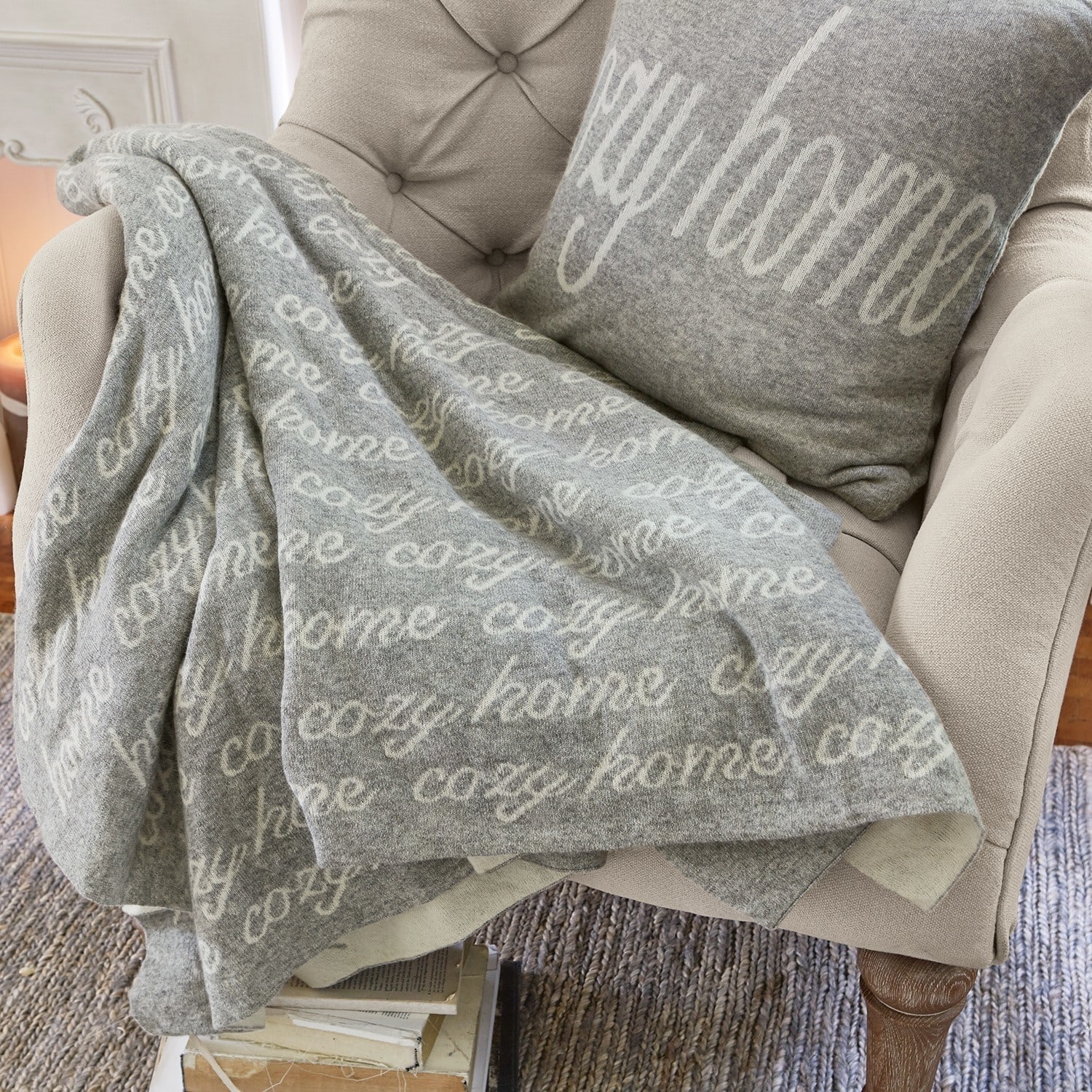 Plaid et coussin Cozy
