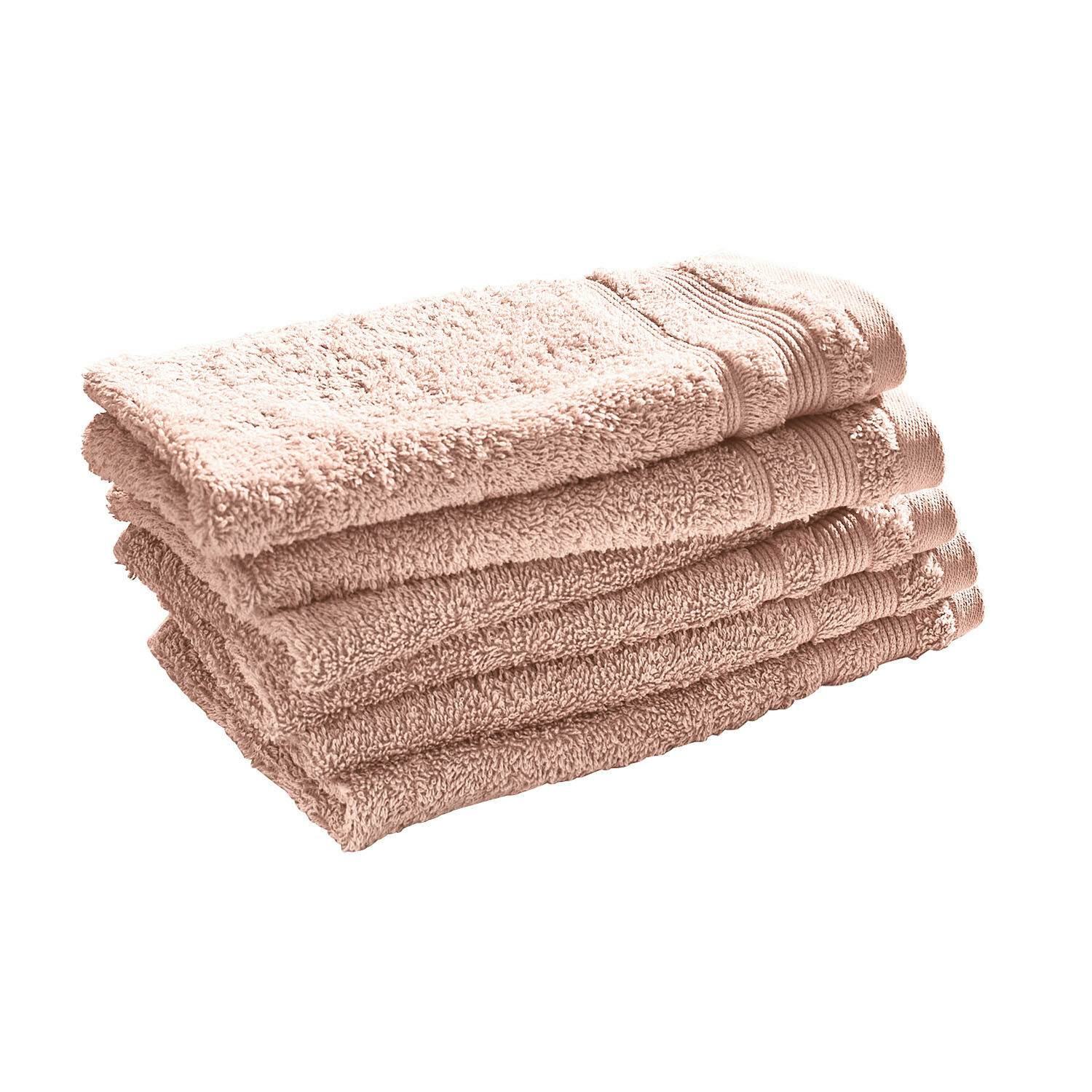 terracotta Set van 6 Bourogne gastendoeken van zachte katoen in terracotta, perfect voor de badkamer