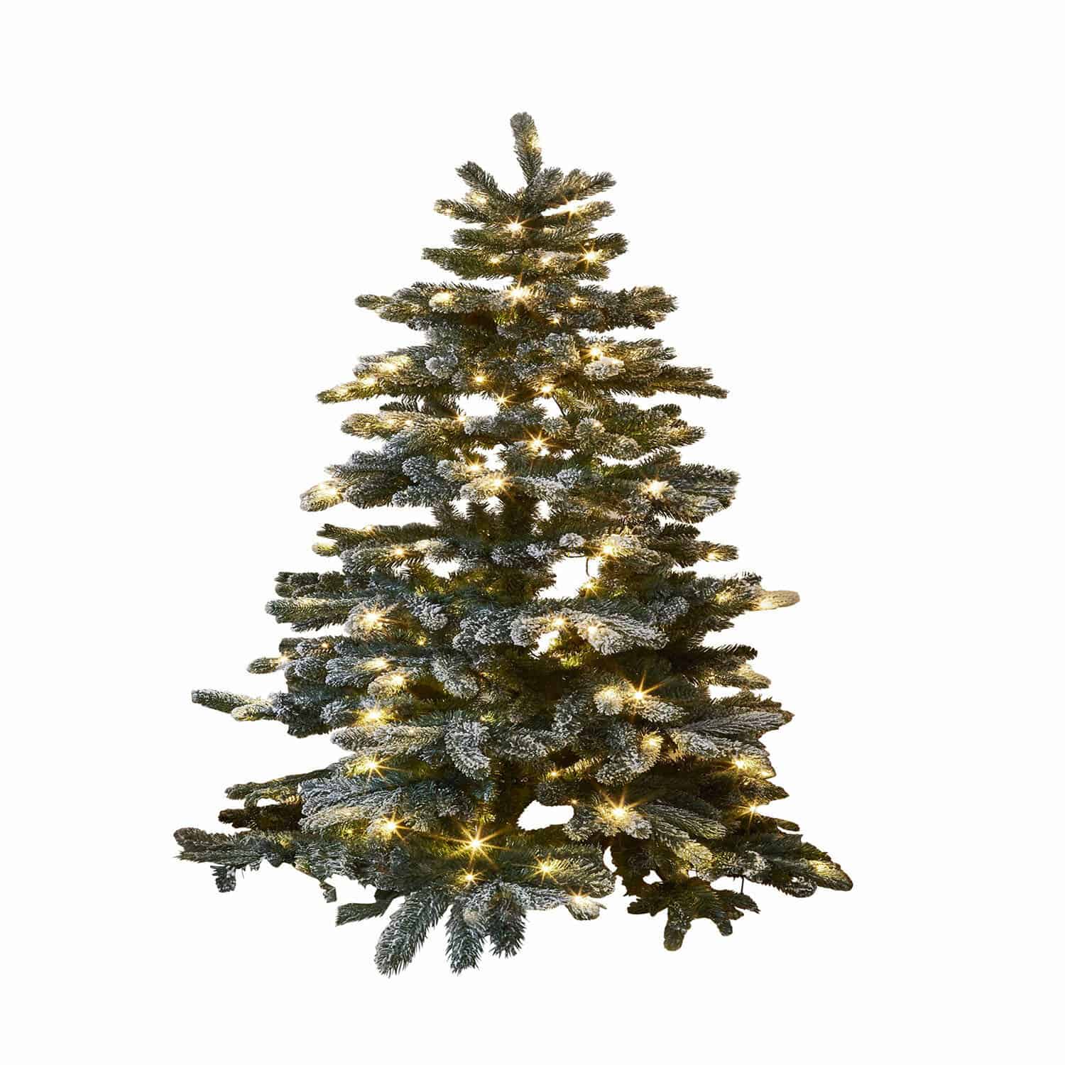 Kerstboom Mannier Kunstkerstboom met besneeuwde takken en warme LED-verlichting voor feestelijke decoratie