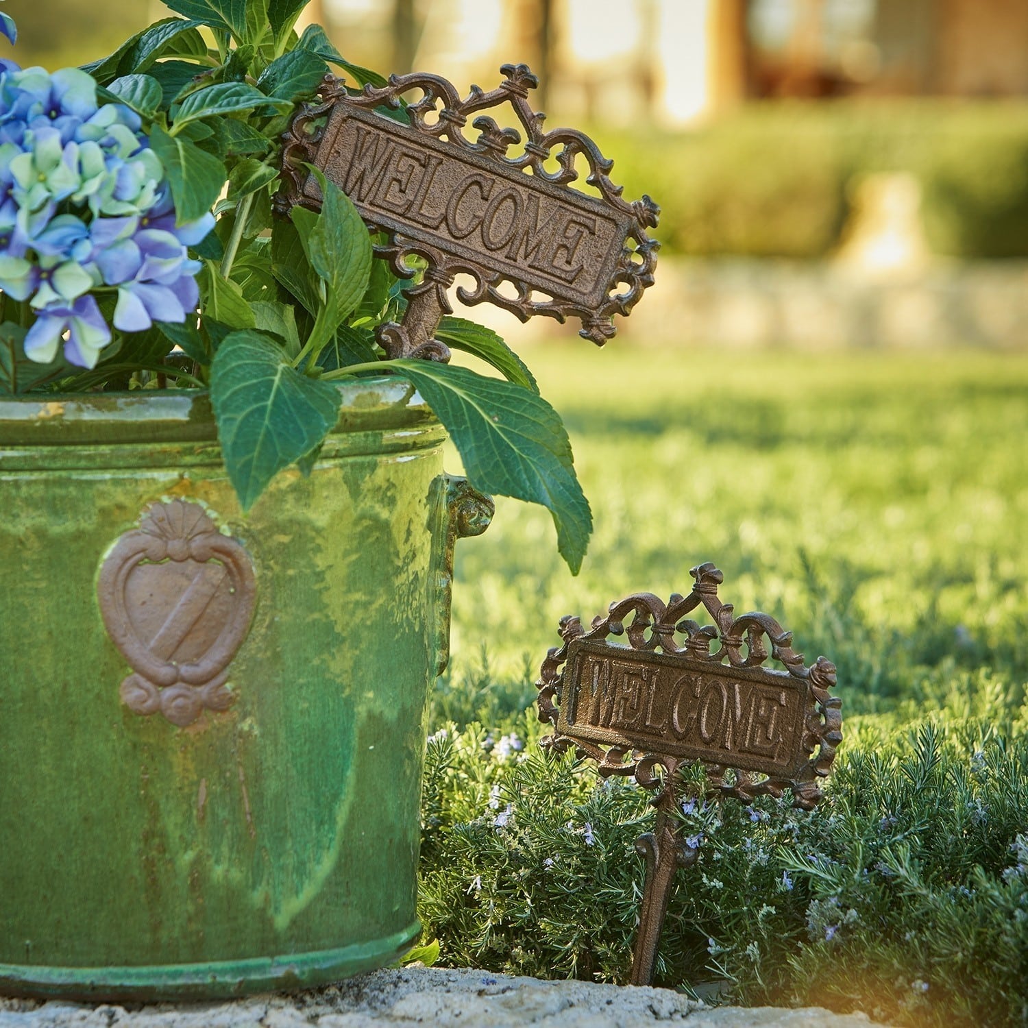 Lot de 2 décorations de jardin Basseux