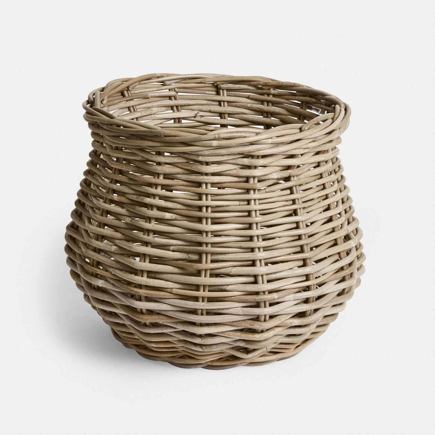 Mand Elvendia Ronde mand van natuurlijk beige riet, perfect voor opslag en interieurdecoratie