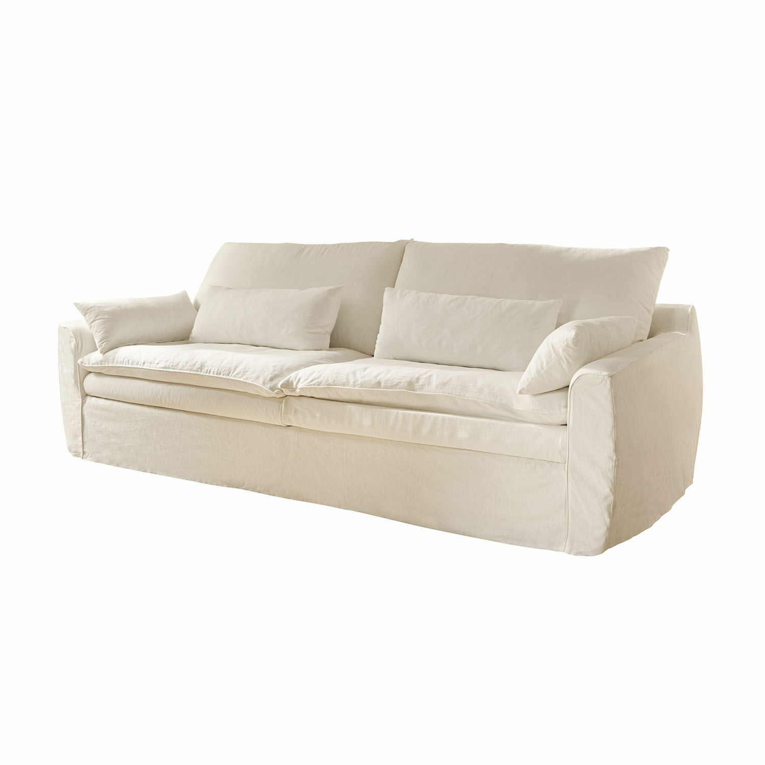 Canapé Dunhaven Canapé beige en tissu avec coussins moelleux, sofa confortable pour salon, mobilier d'intérieur