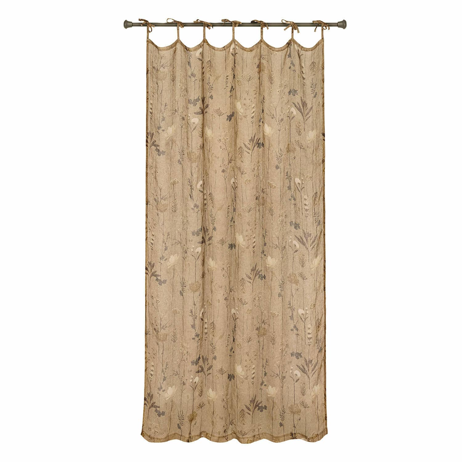 Voilage Norivelle Rideau beige à motif floral délicat en tissu léger pour une décoration de fenêtre élégante