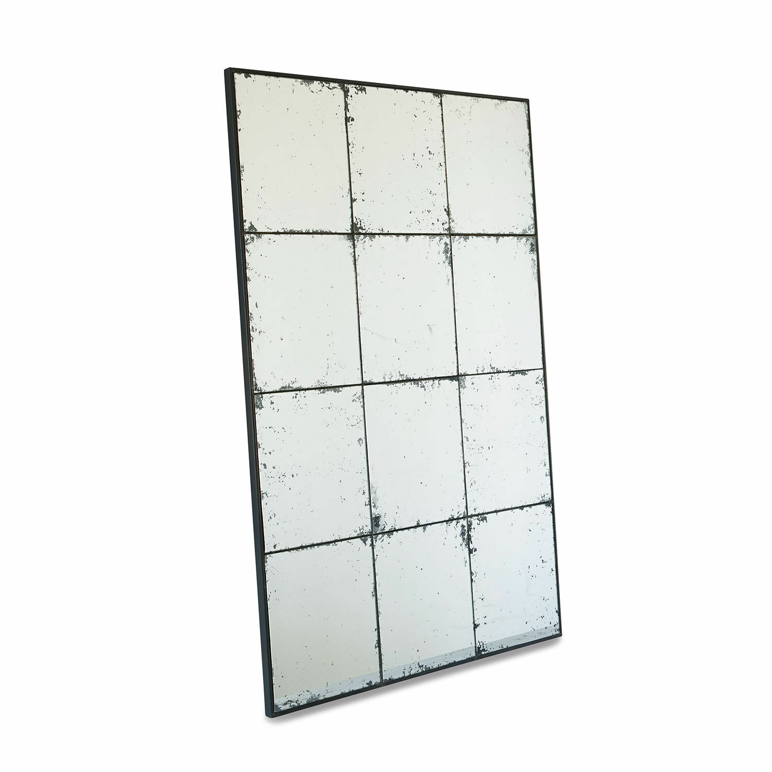 Miroir Burami Grand miroir mural avec cadre en métal et surface vieillie style vintage pour décoration intérieure