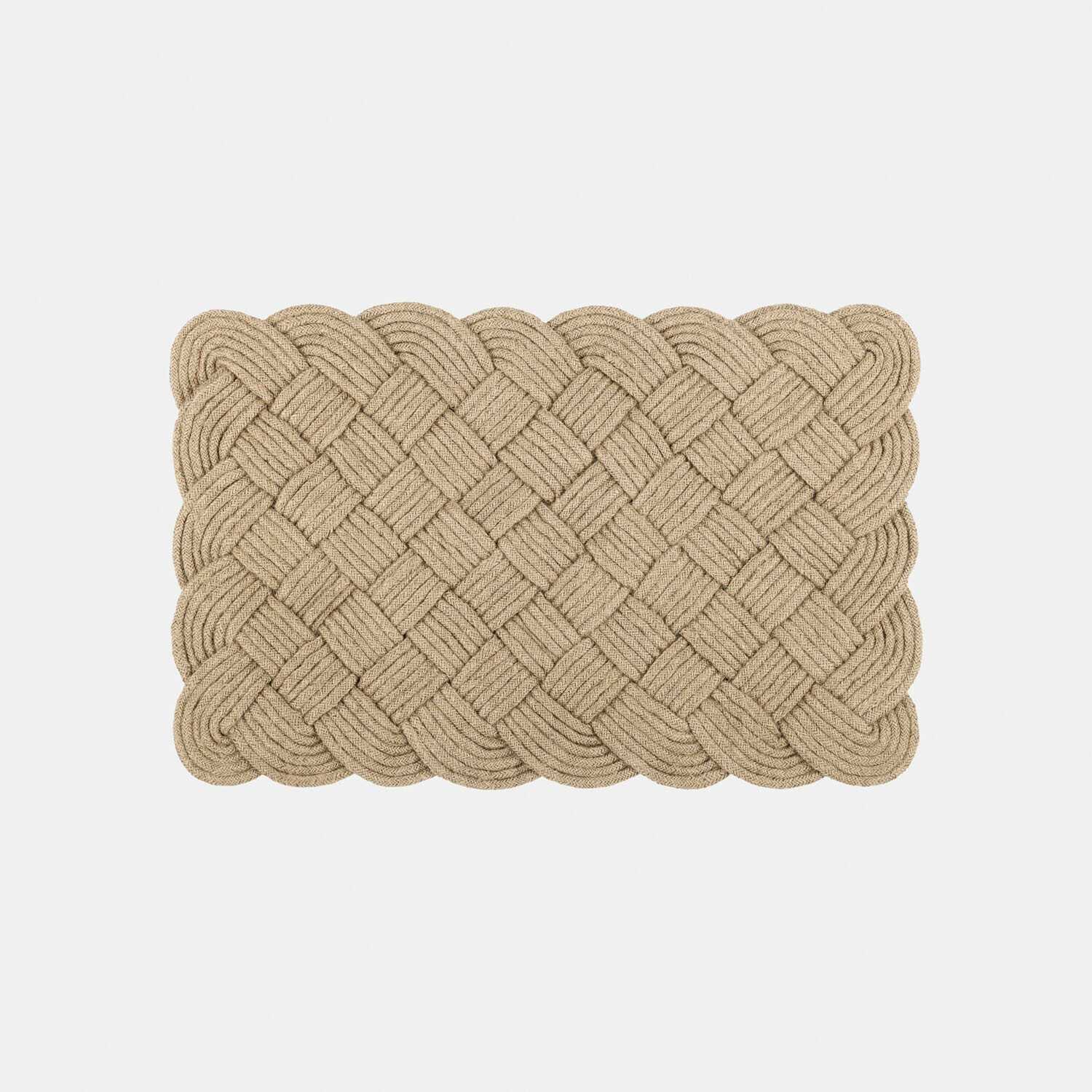Paillasson Harman Tapis tressé en corde naturelle beige et marron, décoration d'intérieur rustique
