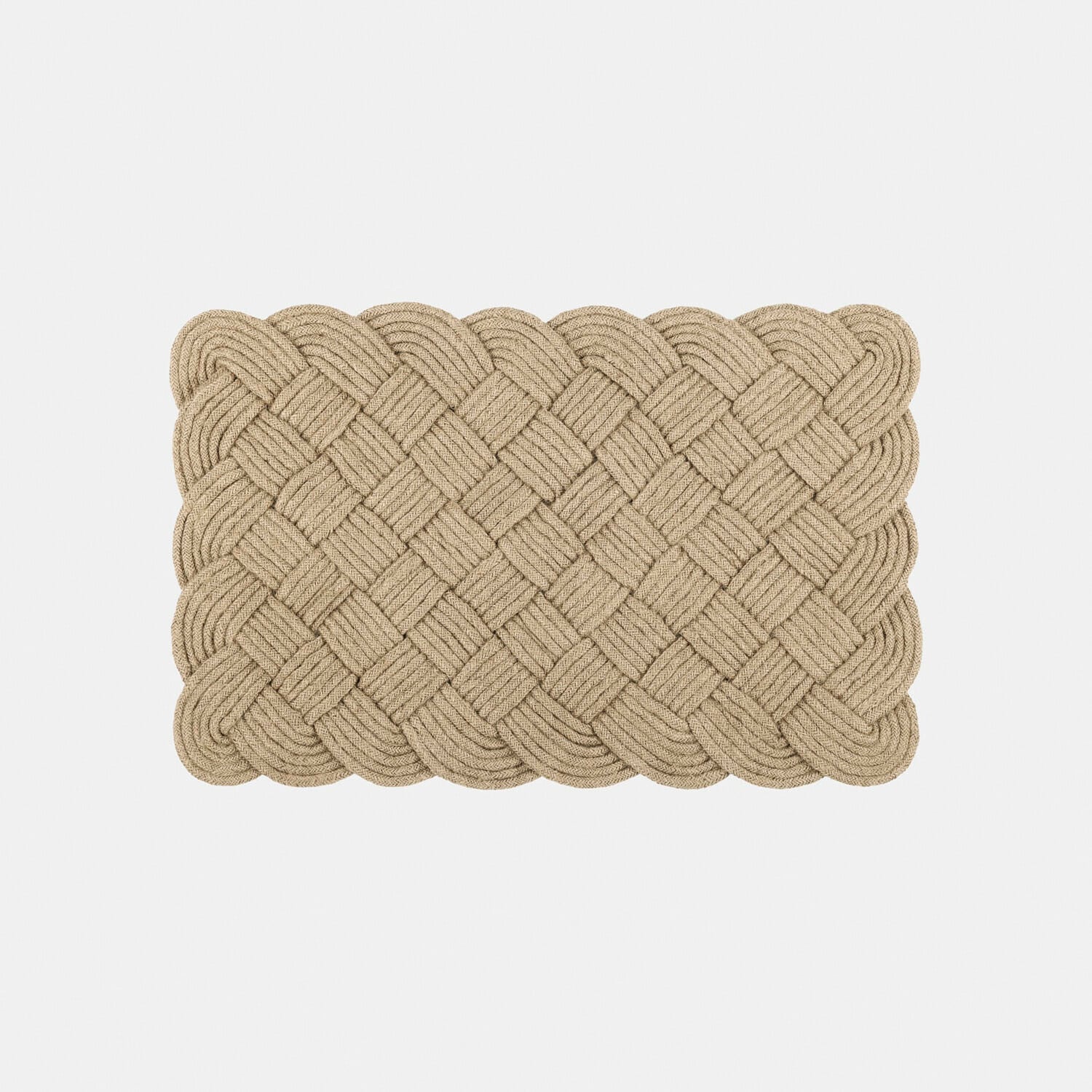 Paillasson Harman Tapis tressé en corde naturelle beige et marron, décoration d'intérieur rustique