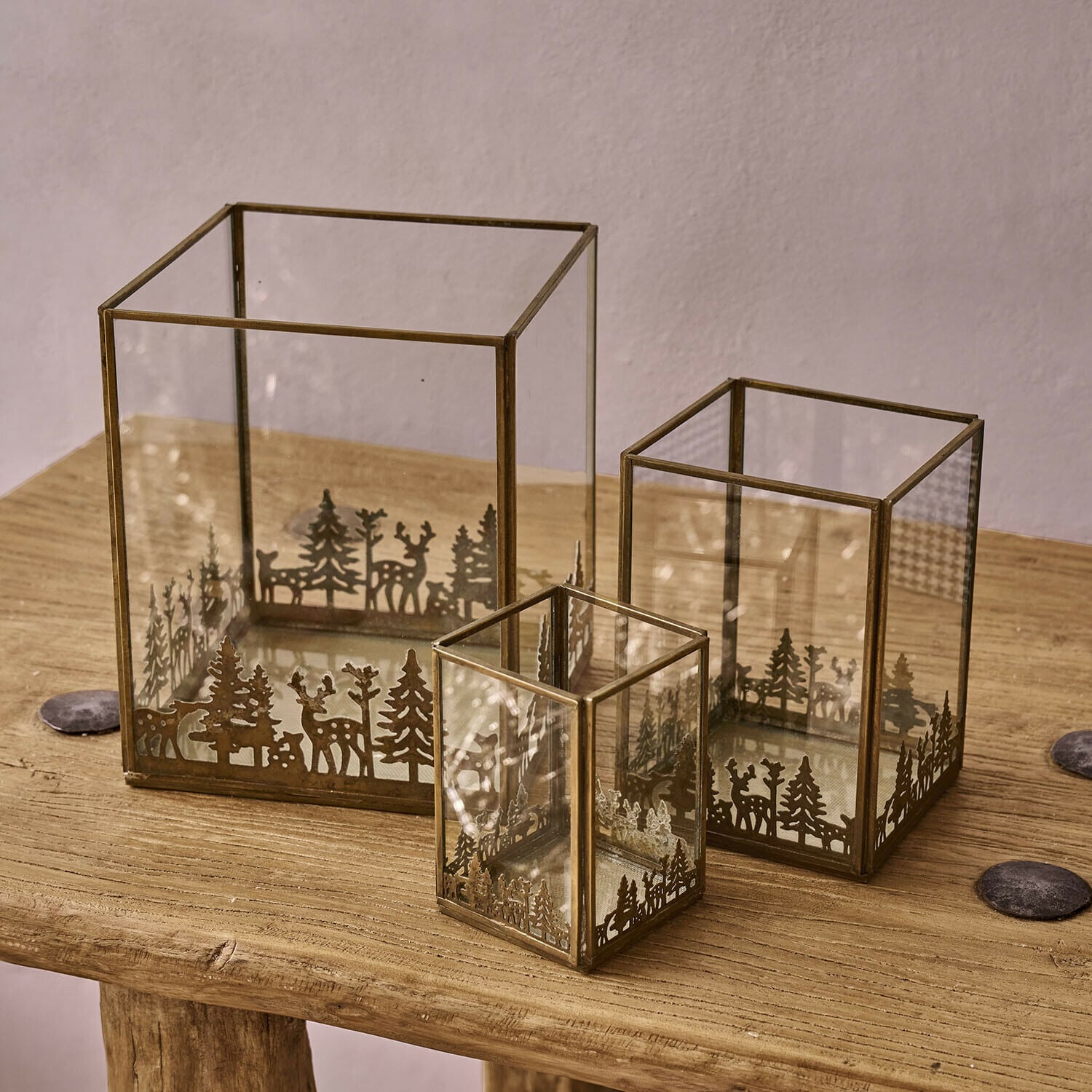 Lot de 3 photophores Solenda