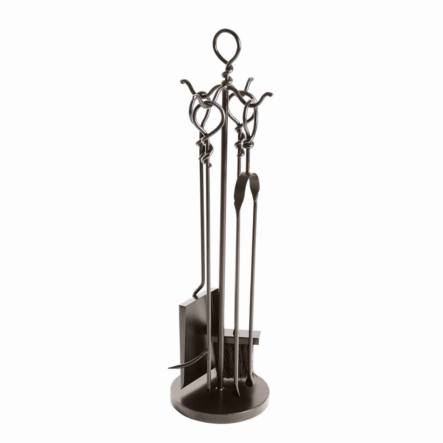 Serviteur de cheminée Tetbury Ensemble d'outils de cheminée en acier noir avec balayette et pelle pour entretien du foyer