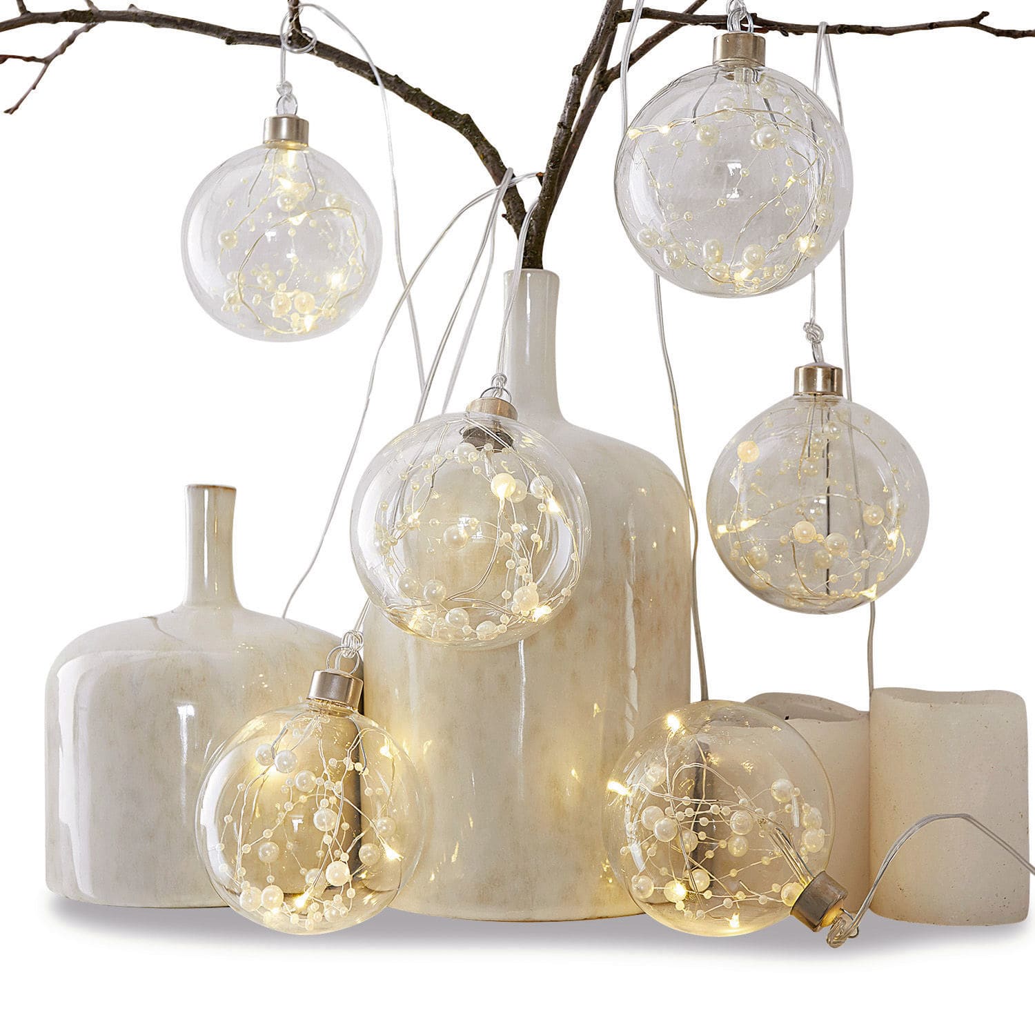 Kerstversiering, set van 6 Gisella