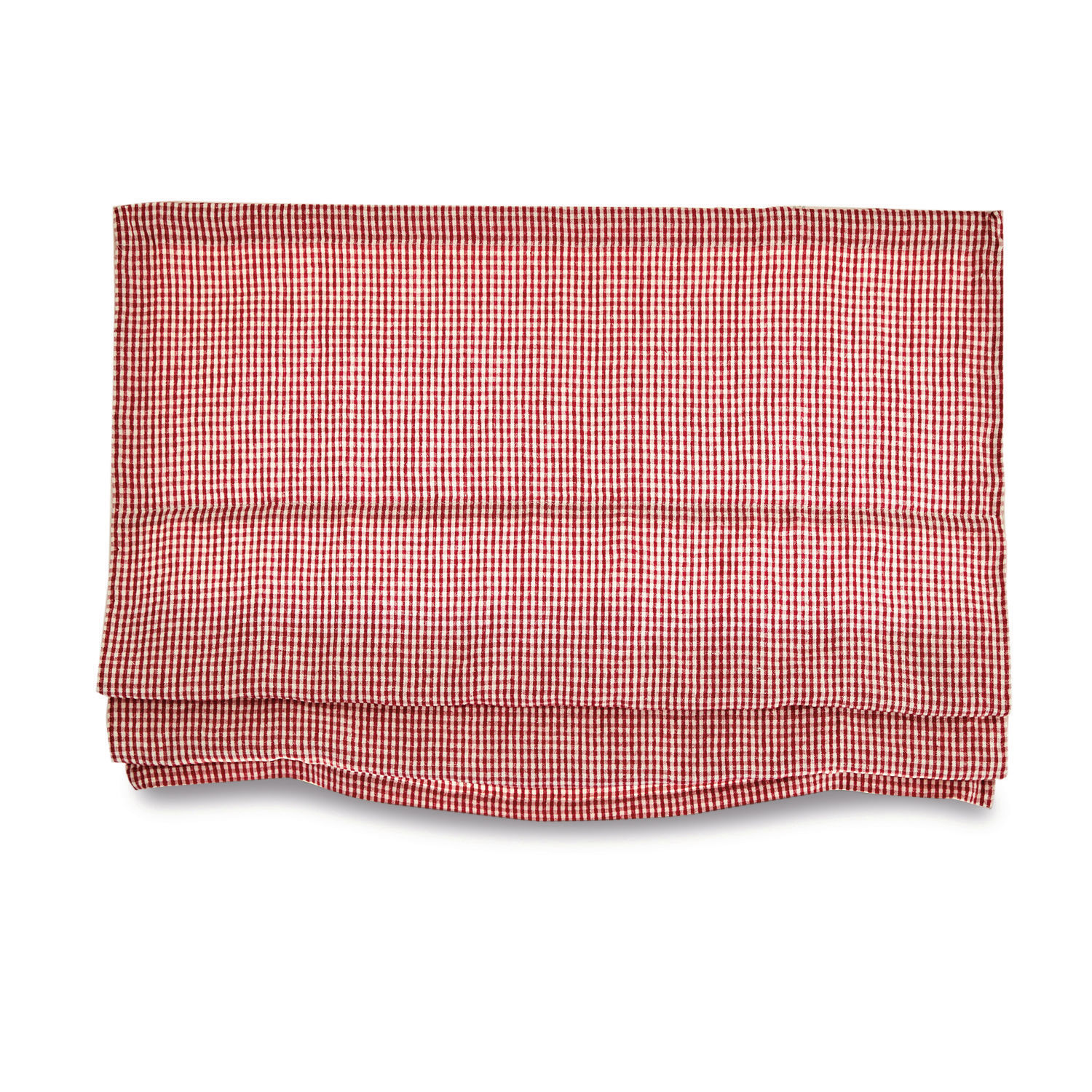 Vouwgordijn Aude Rood-witte katoenen theedoek met ruitpatroon, praktisch keukentextiel