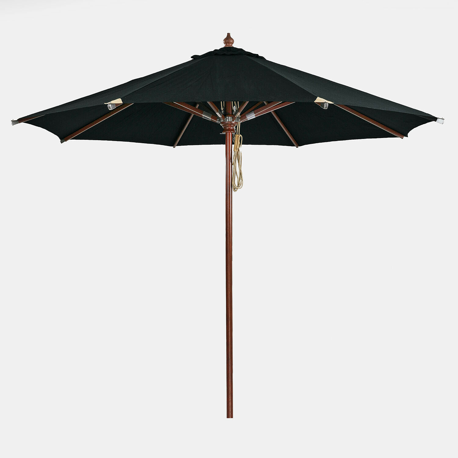 zwart Zwarte Brent tuinstoel met houten steel, perfecte zonbescherming voor terras en tuin