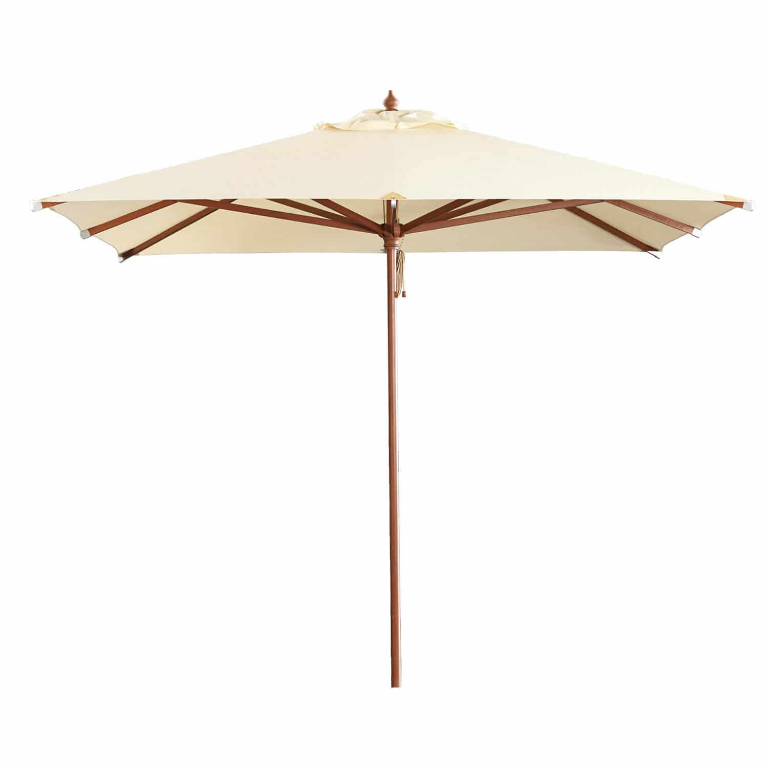 champagne Grote tuinparasol Barnet champagne kleur met houten frame, perfect voor terras en tuin