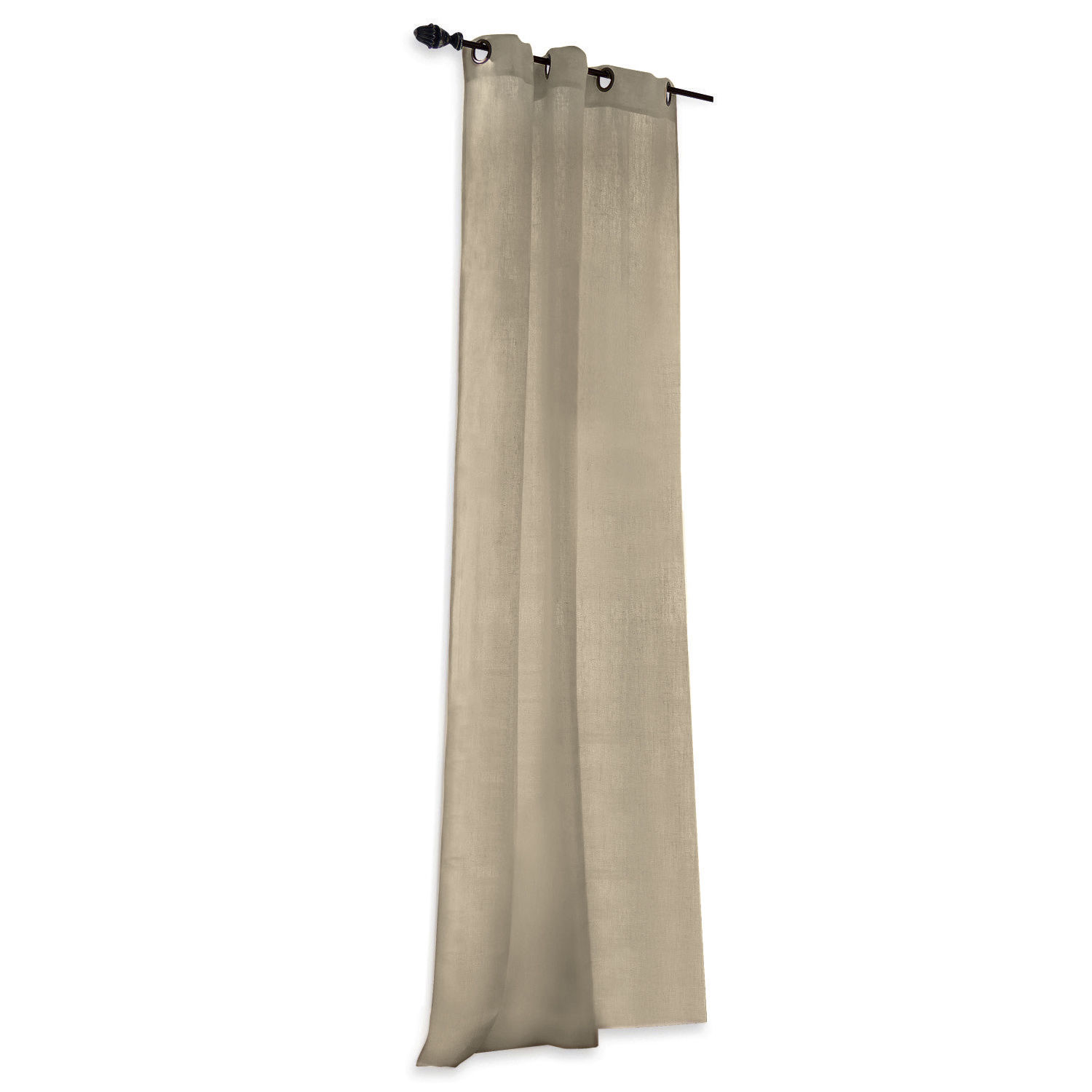 Rideau Salinas Rideau beige en tissu avec œillets, décoration de fenêtre élégante pour salon et chambre