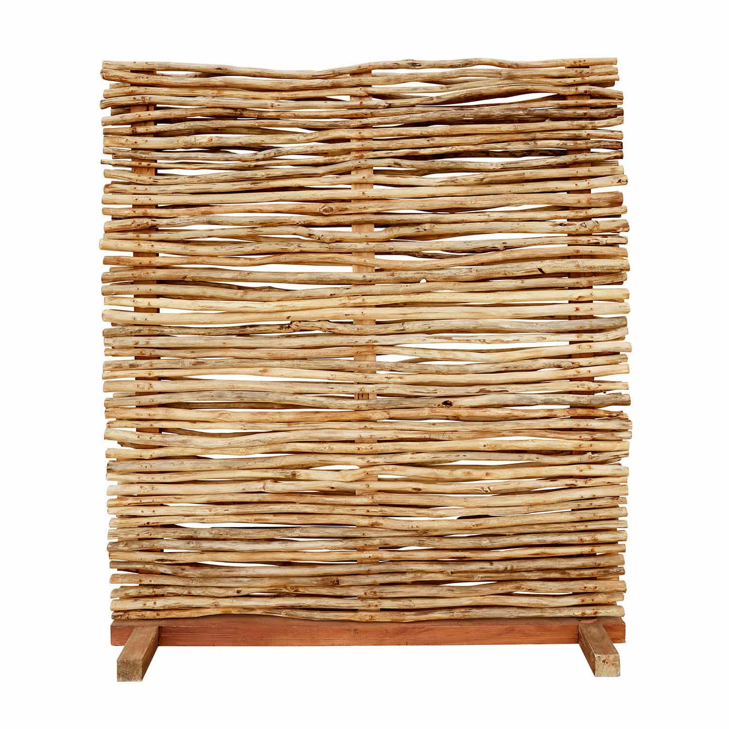 Paravent Cantebonne en bois naturel marron, cloison décorative pour intérieur et jardin
