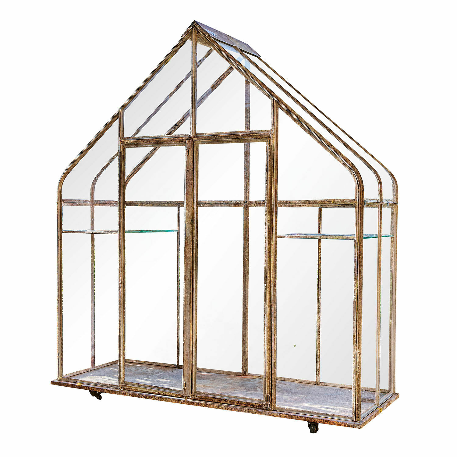 Serre Belfaux en verre et métal couleur bronze antique, parfaite pour cultiver des plantes d'intérieur