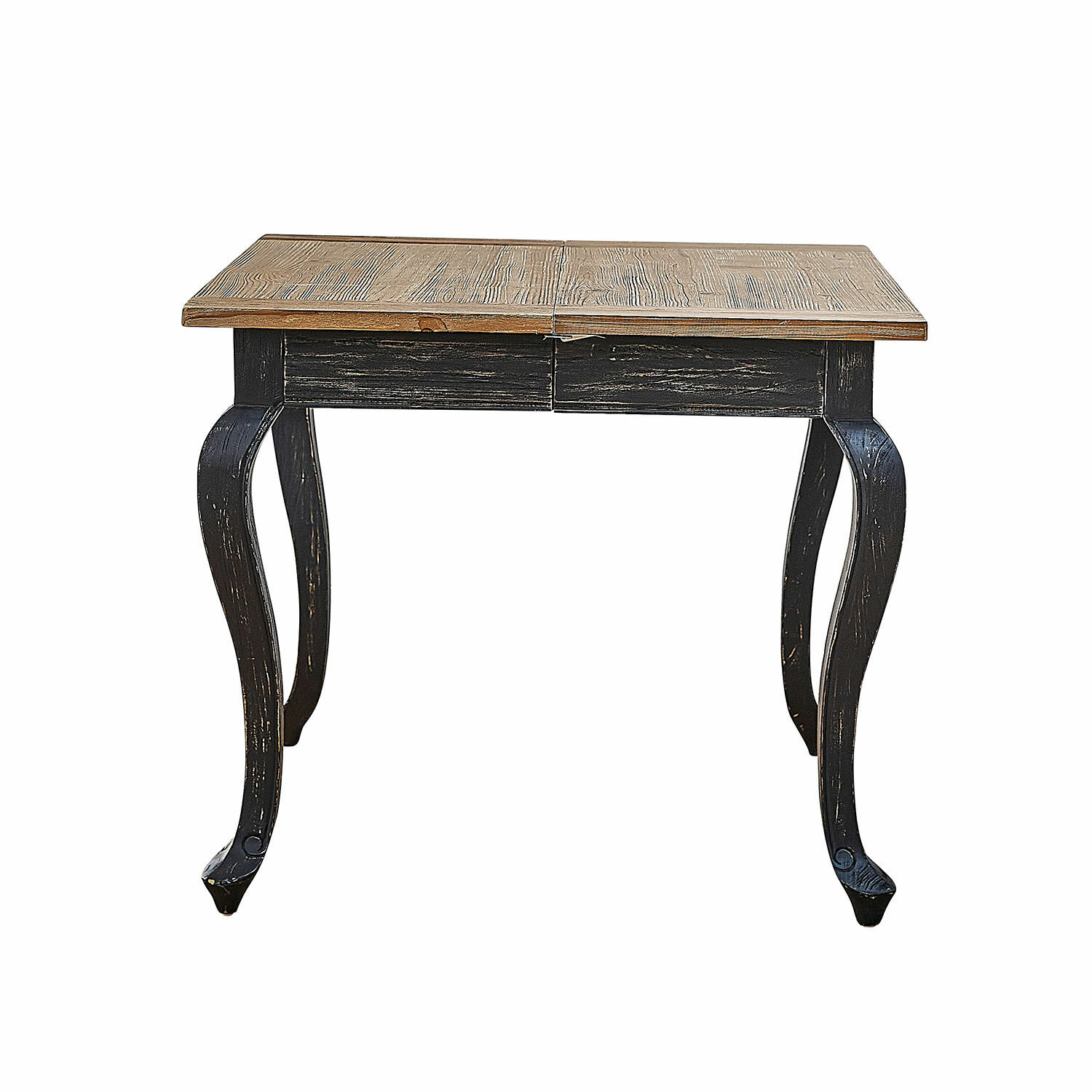 zwart/bruin Plaish tafel van hout in zwart en bruin met gebogen poten voor vintage interieur