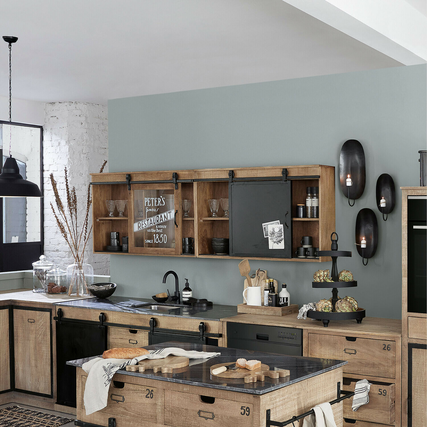 Lot de 2 meubles hauts Oakland