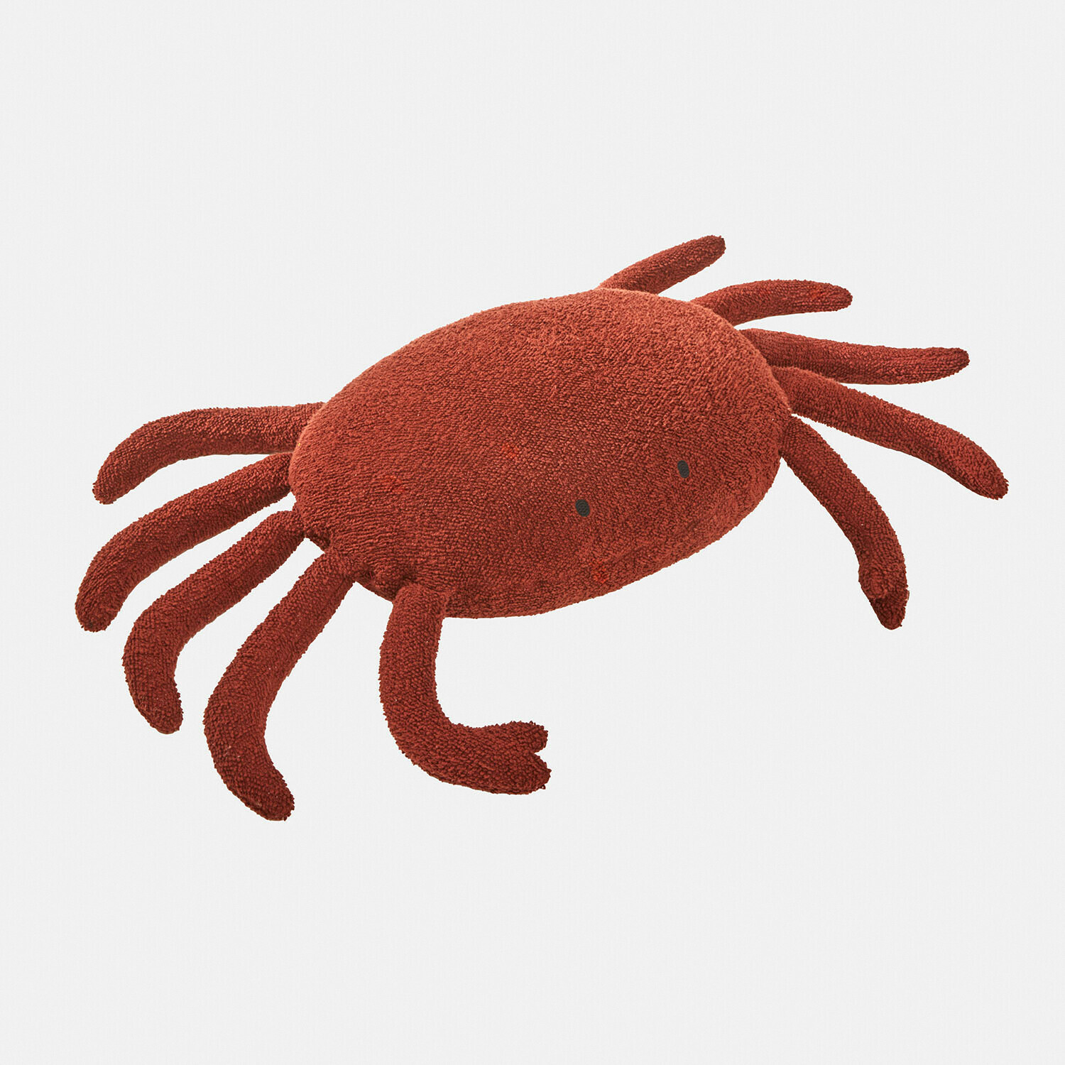 Peluche Bubbilo Coussin doux en forme de crabe rouge, décoration ludique pour chambre d'enfant