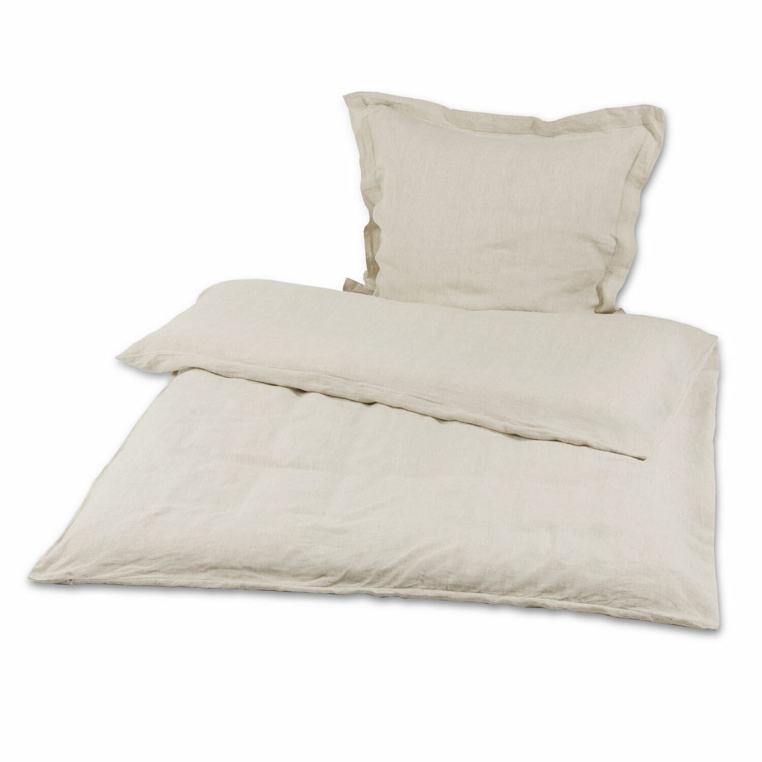 lin Parure de lit Kilanema en lin beige naturel, tissu doux et respirant pour chambre à coucher