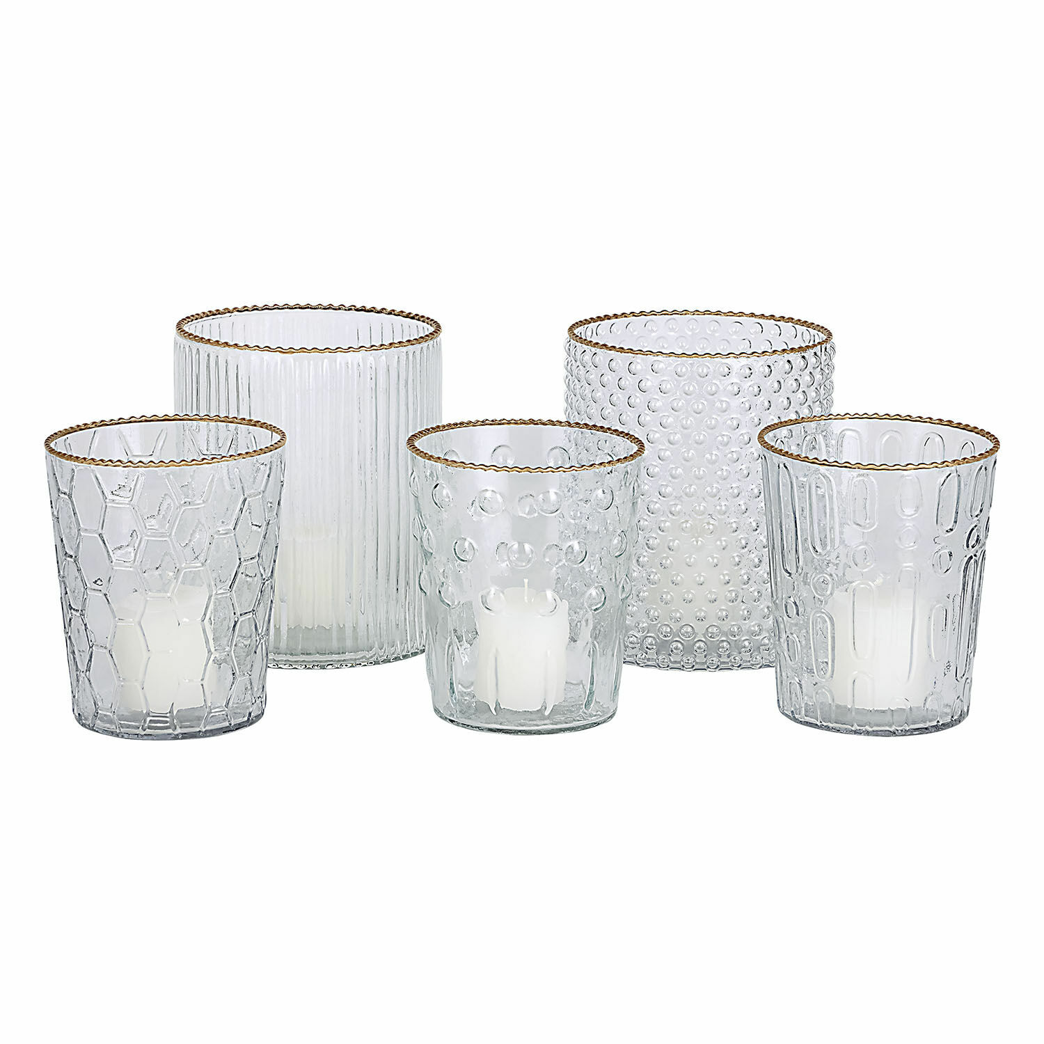 Lot de 5 photophores Rosienne
