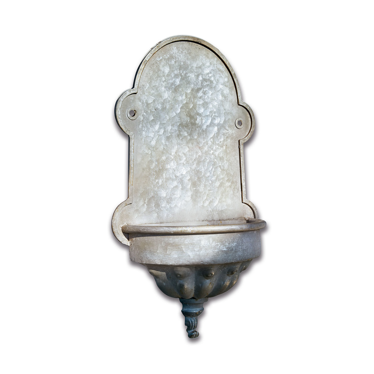Pot de fleurs fontaine Millieur Fontaine murale en métal gris avec forme décorative et style ancien pour jardin extérieur