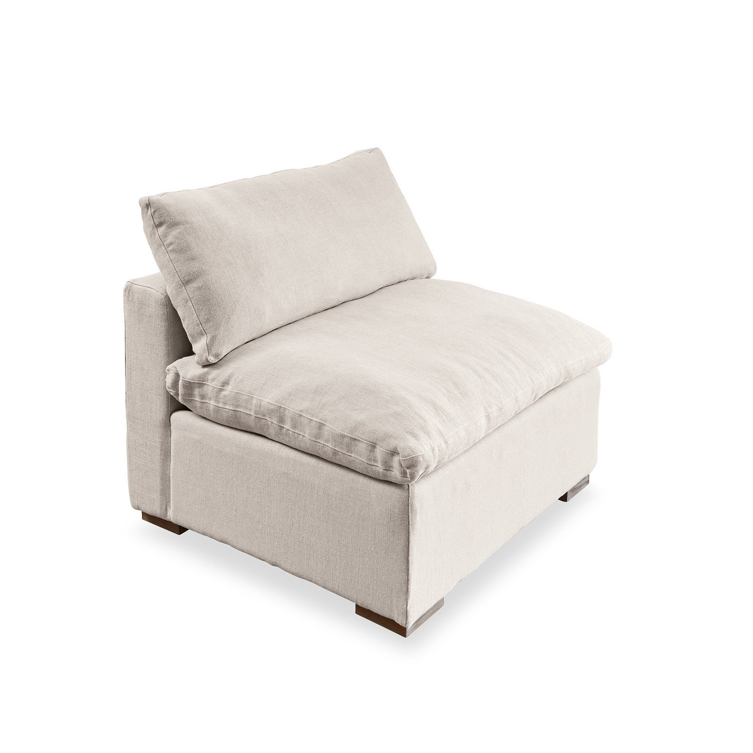 Fauteuil Bennington Fauteuil modulaire beige en tissu doux, parfait pour un salon moderne et confortable