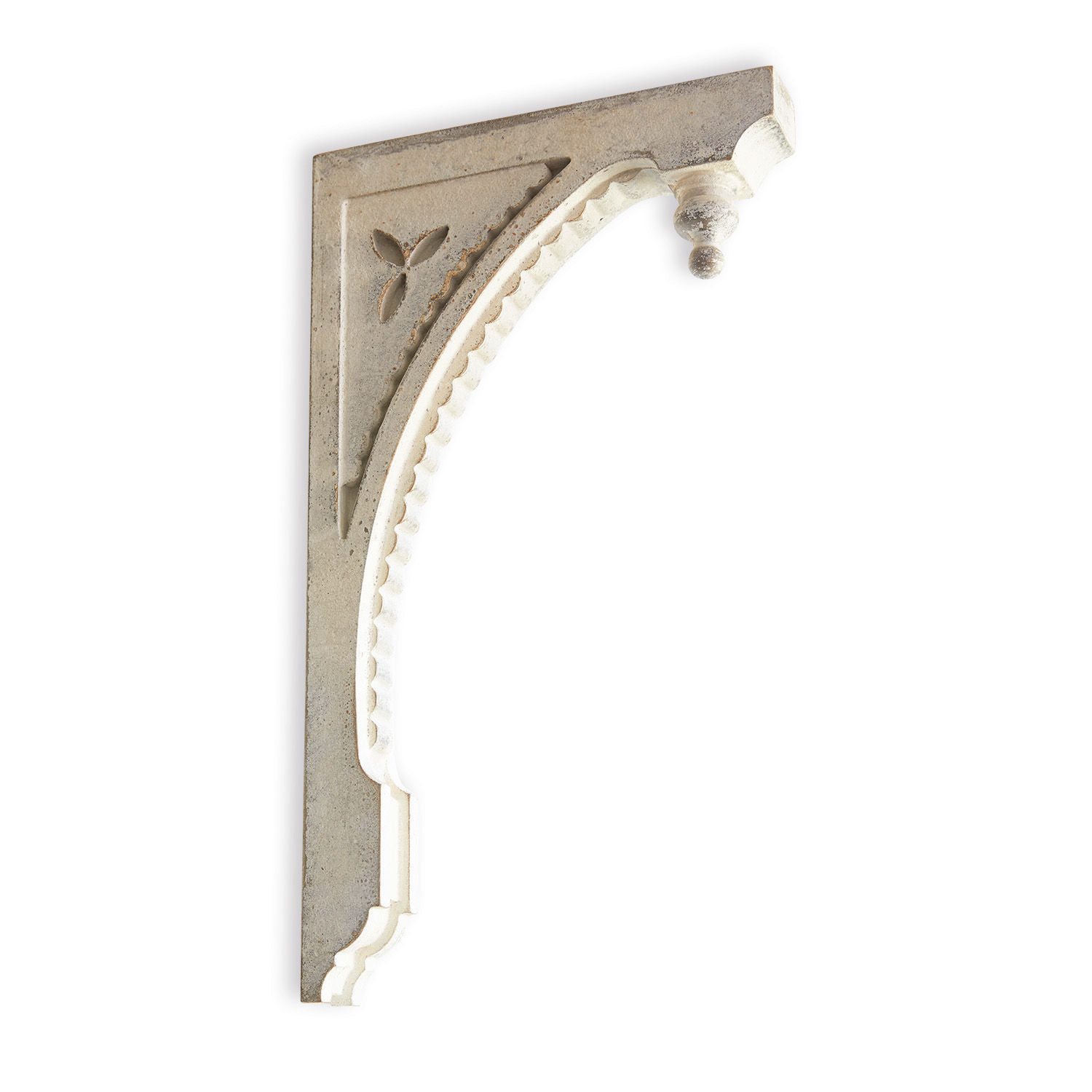Wandornament set van 2 Bizue Decoratieve betonnen steun in grijs met versierd patroon en boog voor binnen en buiten