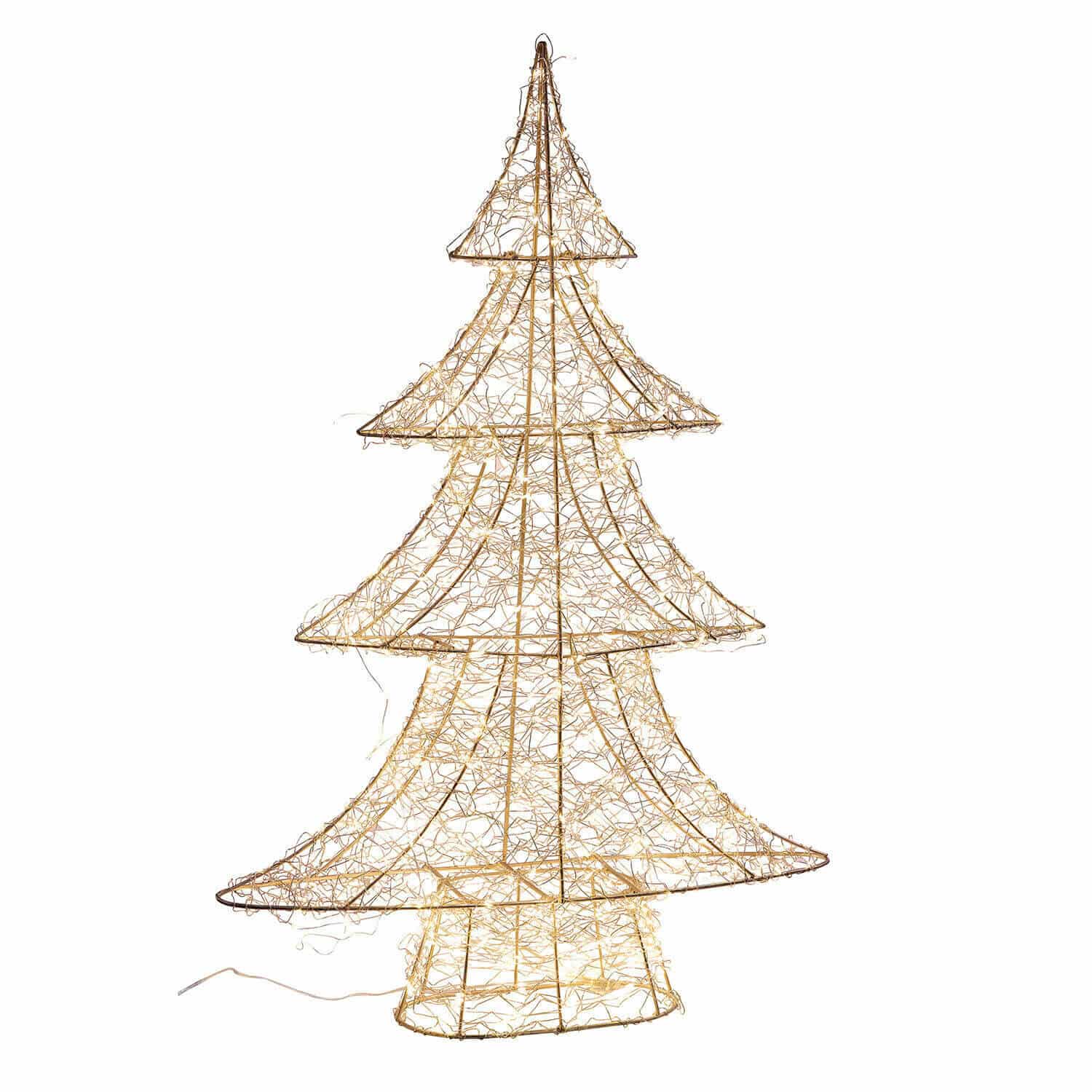 Boom met LED-lampjes Vivetelle Decoratieve kerstboom van metaal met warmwitte LED-verlichting, feestelijke decoratie