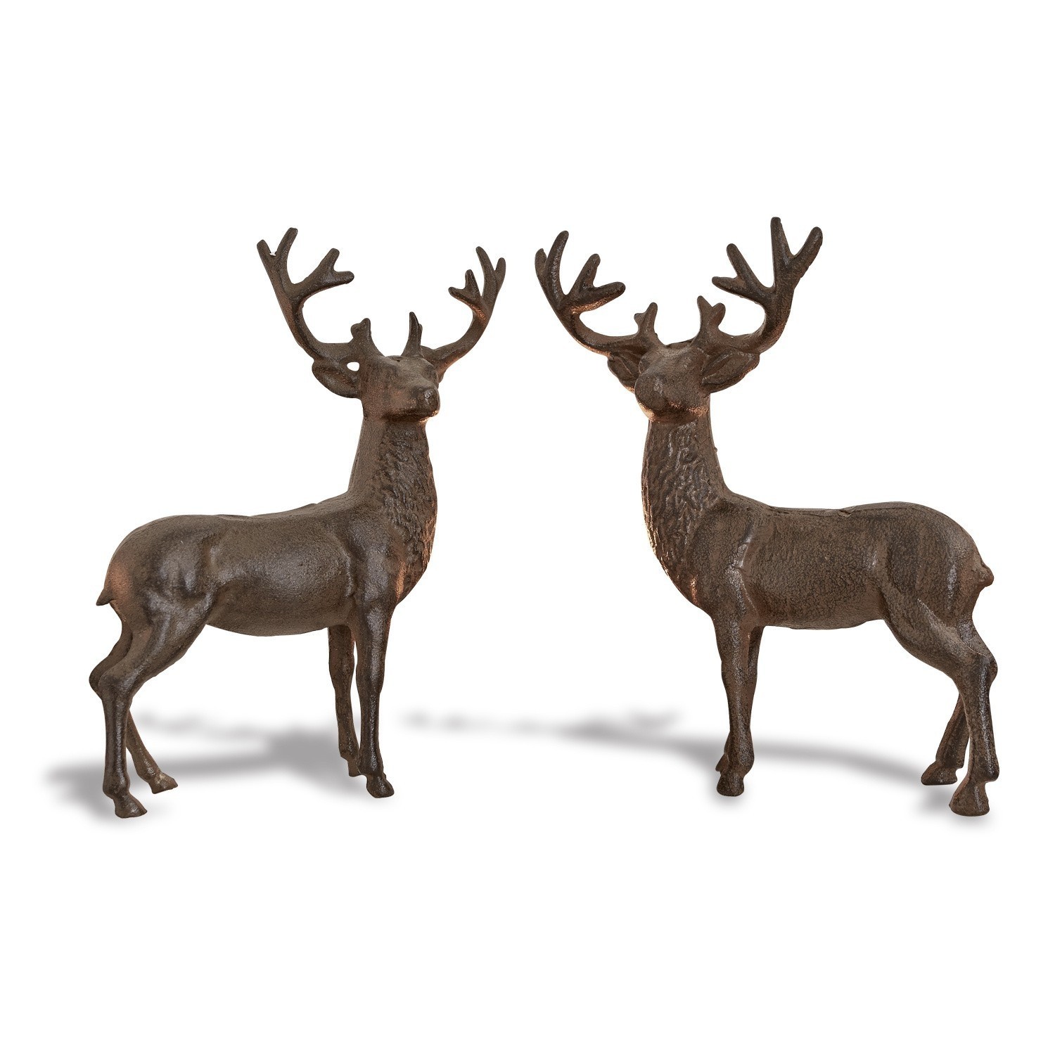 Sierhert set van 2 Friends Twee bruine metalen hertenbeelden, kerstdecoratie en woonaccessoire