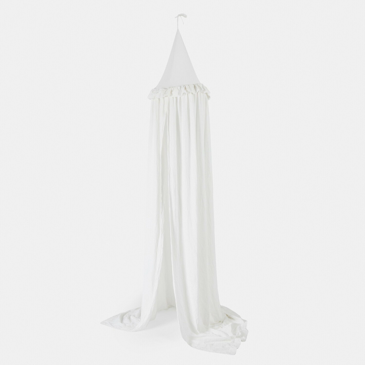 Ciel de lit Nuvinas Ciel de lit blanc en tissu léger avec volant, décoration élégante pour chambre d'enfant ou adulte