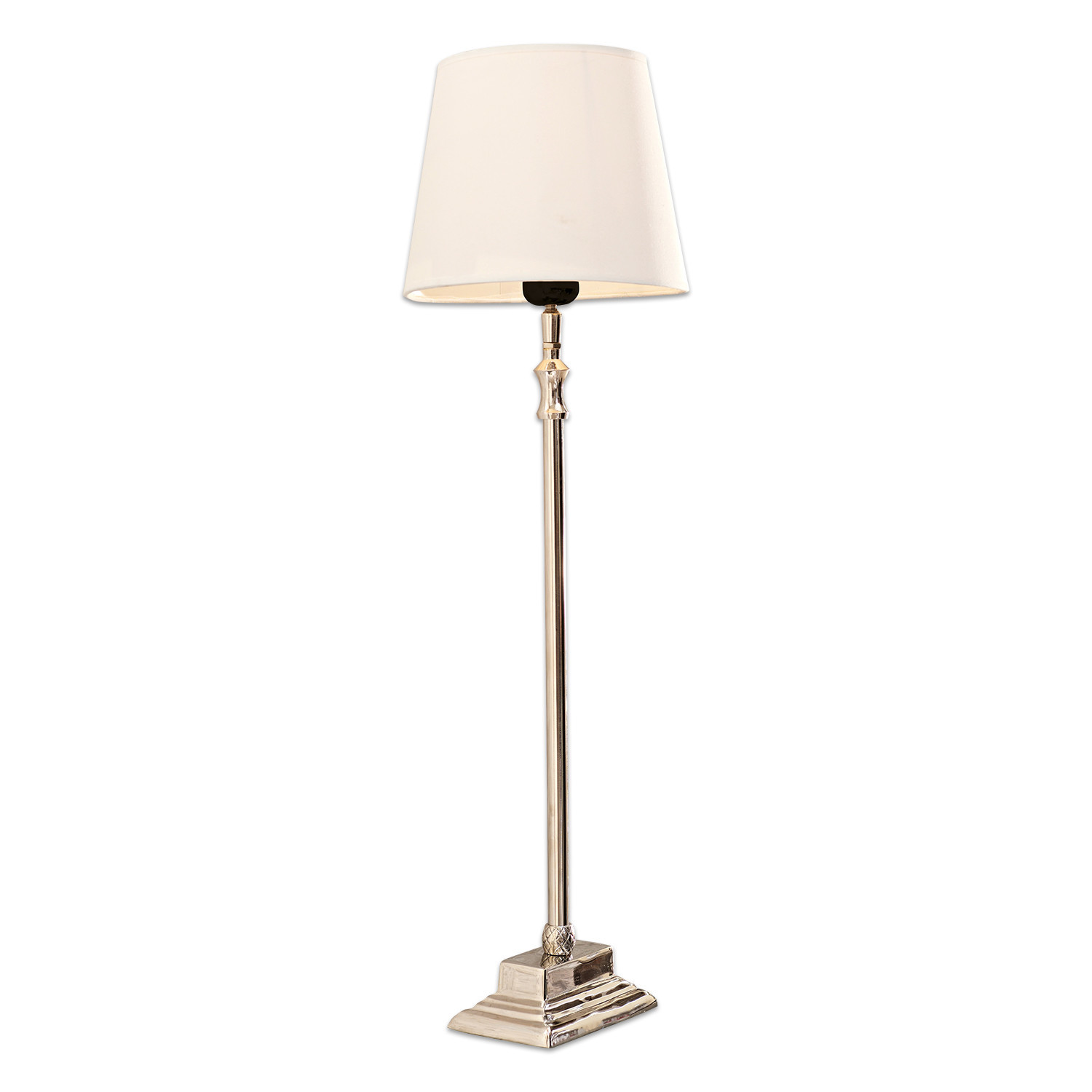 Tafellamp Mayfair Elegante vloerlamp met metalen voet en crèmekleurige kap voor woonkamer