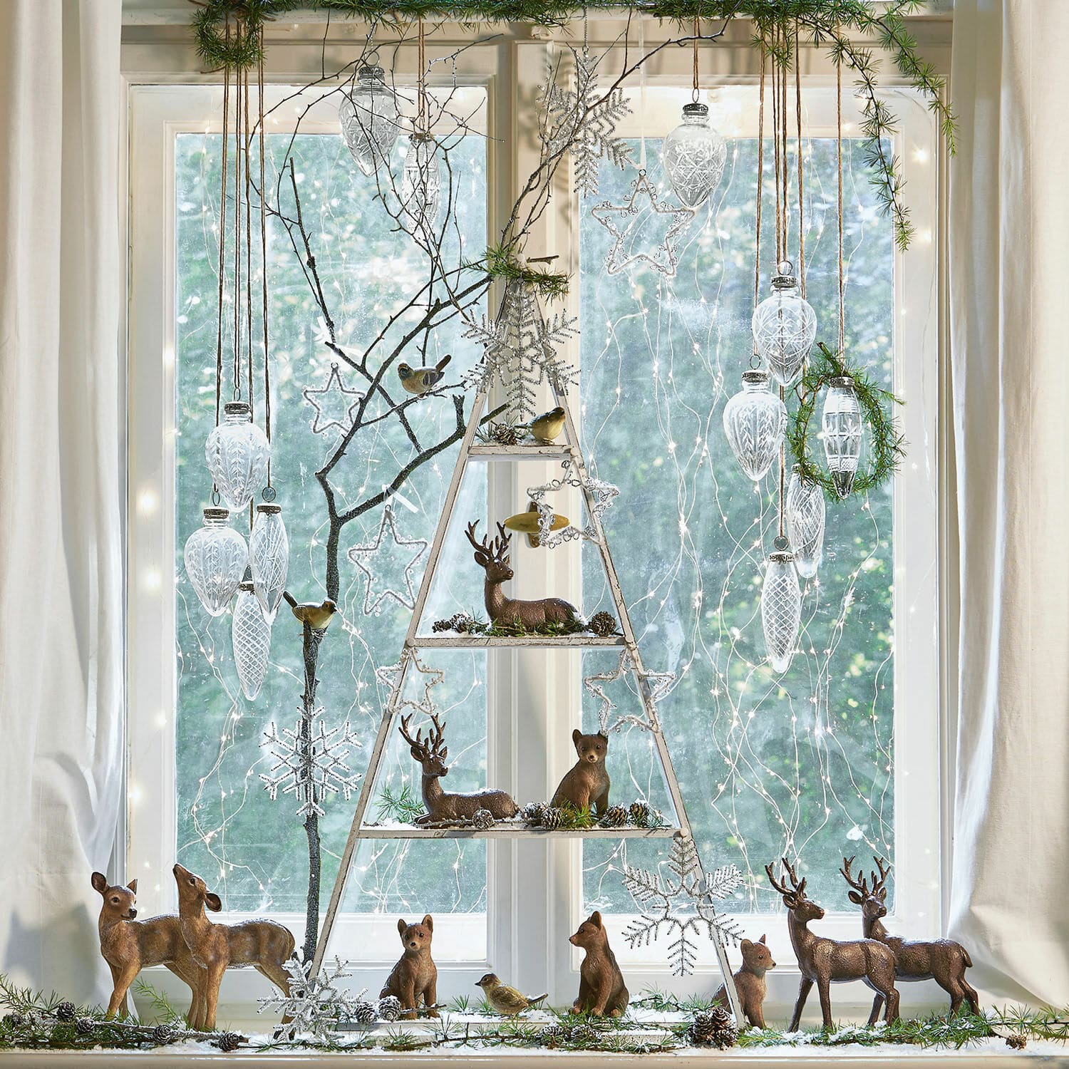 Lot de 4 oiseaux décoratifs Pompaire