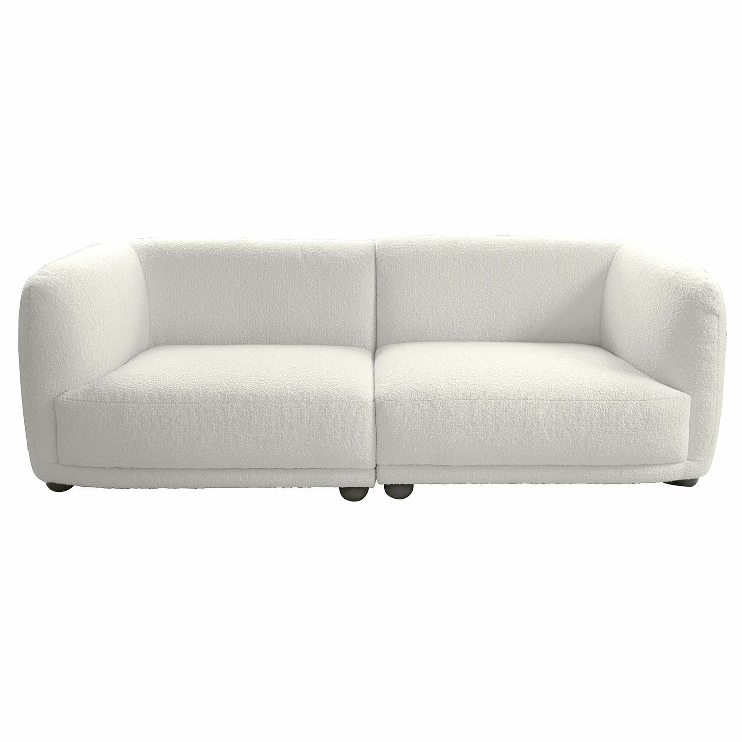 Canapé moderne Scintillique crème en tissu doux, parfait pour un salon confortable