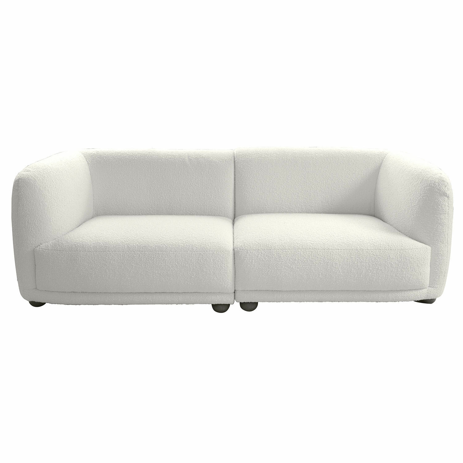 crème Moderne Scintillique bank in crèmekleurige zachte stof, perfect voor de woonkamer