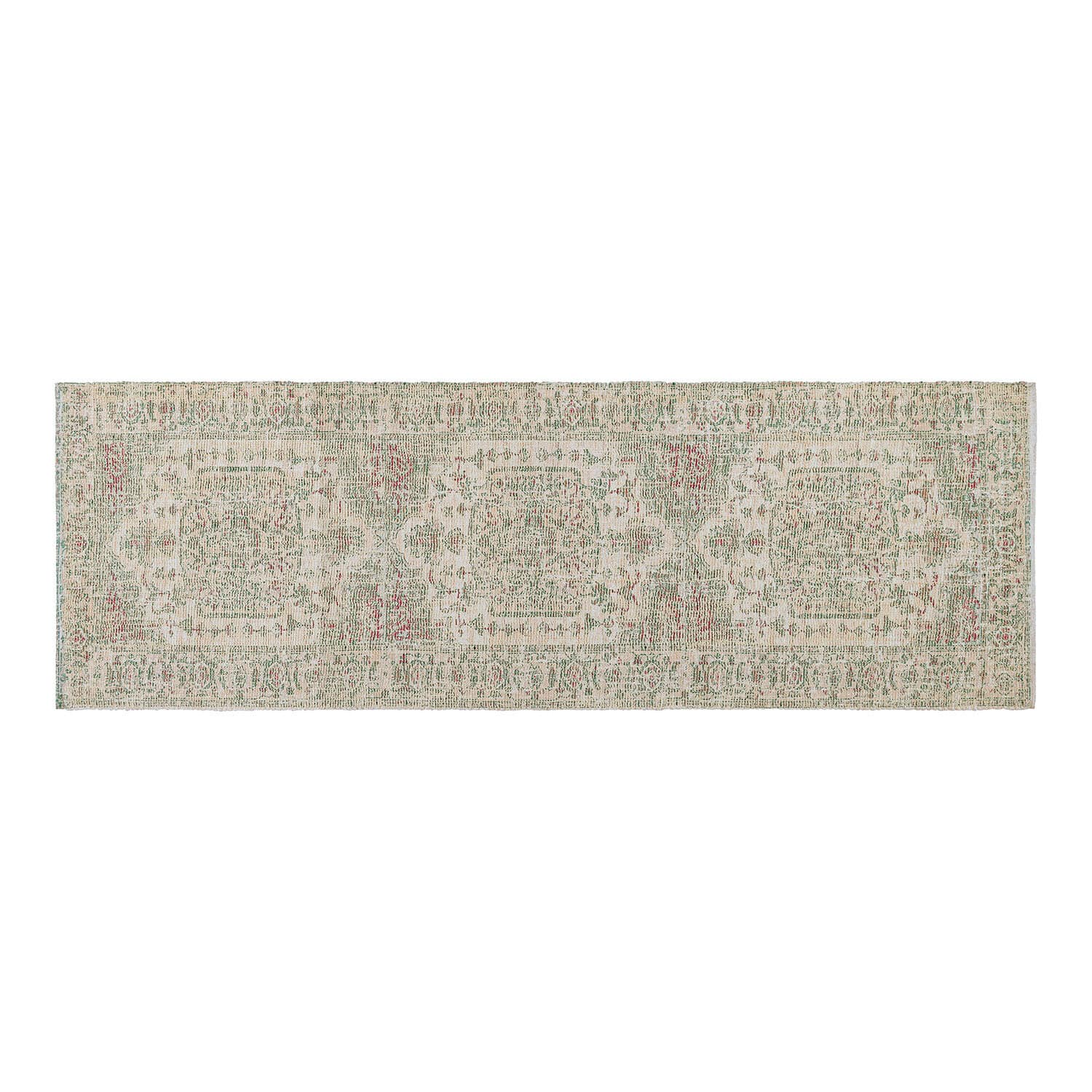 Tapis long Taranise Tapis long à motif oriental beige et vert, tapis décoratif pour salon ou couloir
