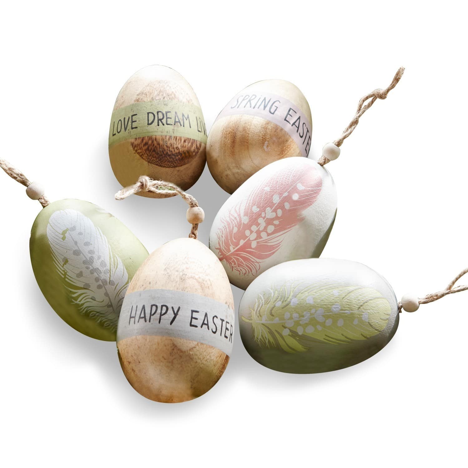 Lot de 6 œufs de Pâques Happy End
