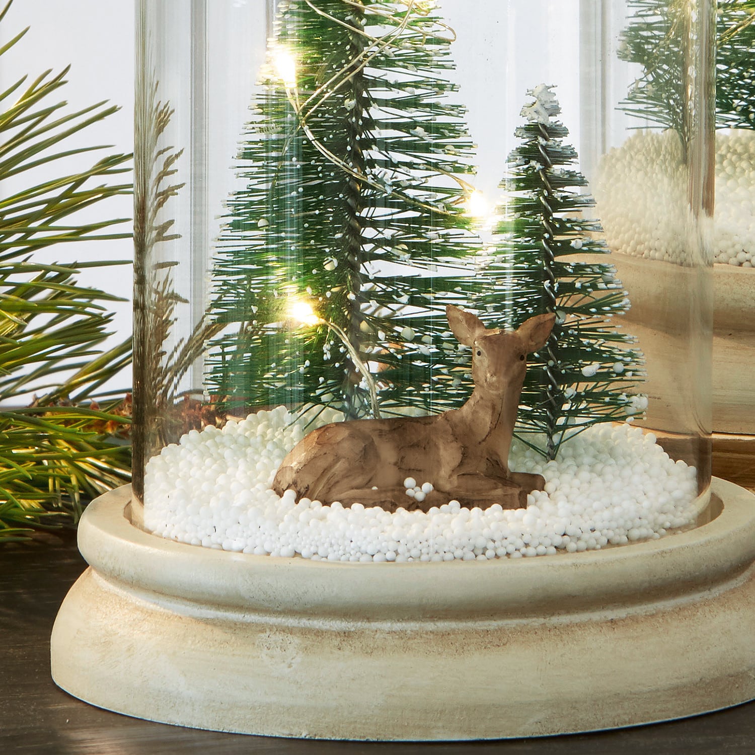 Lot de deux cloches en verre Winterwonderland