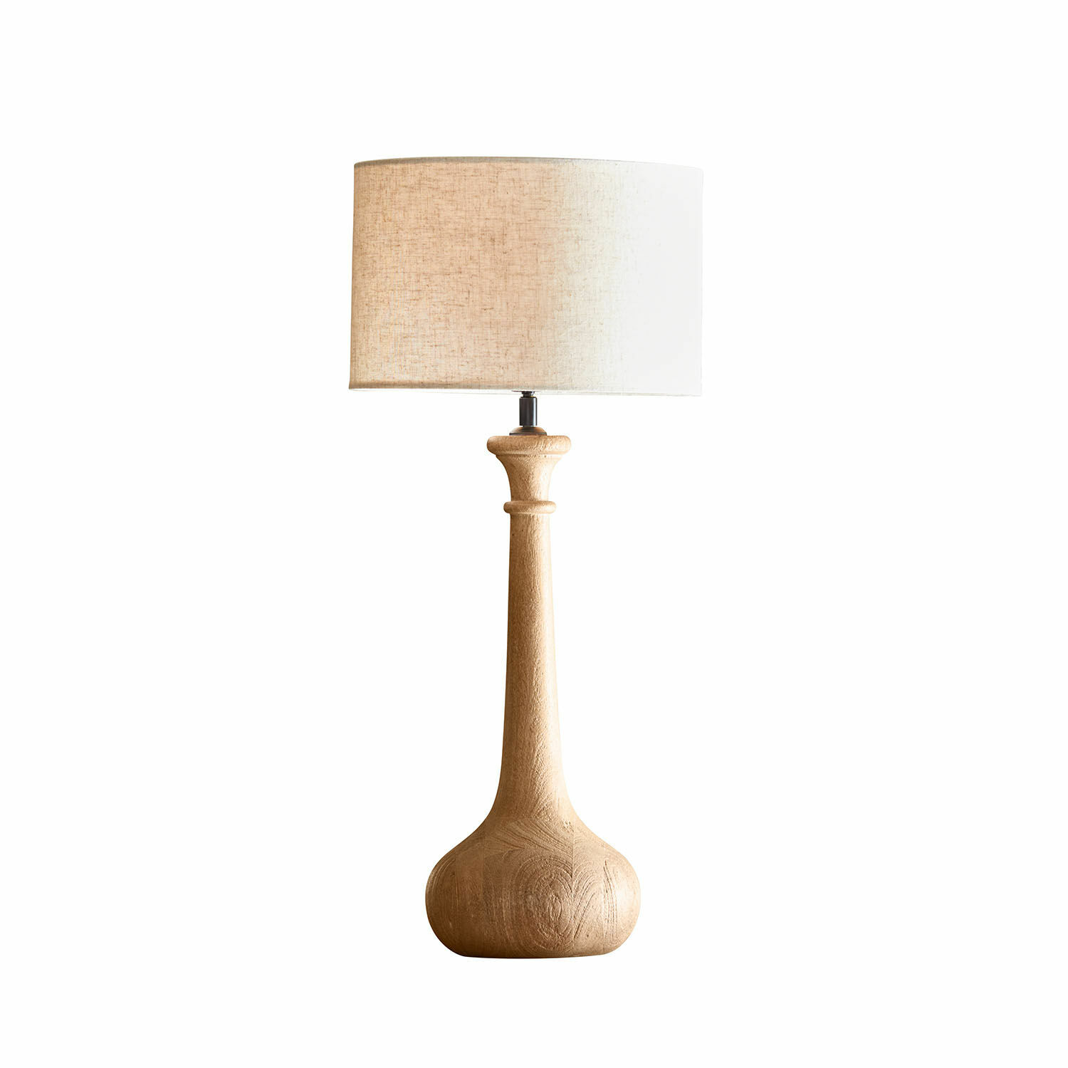 Tafellamp Andrées Tafellamp met houten voet en beige kap, decoratieve verlichting voor woonruimte