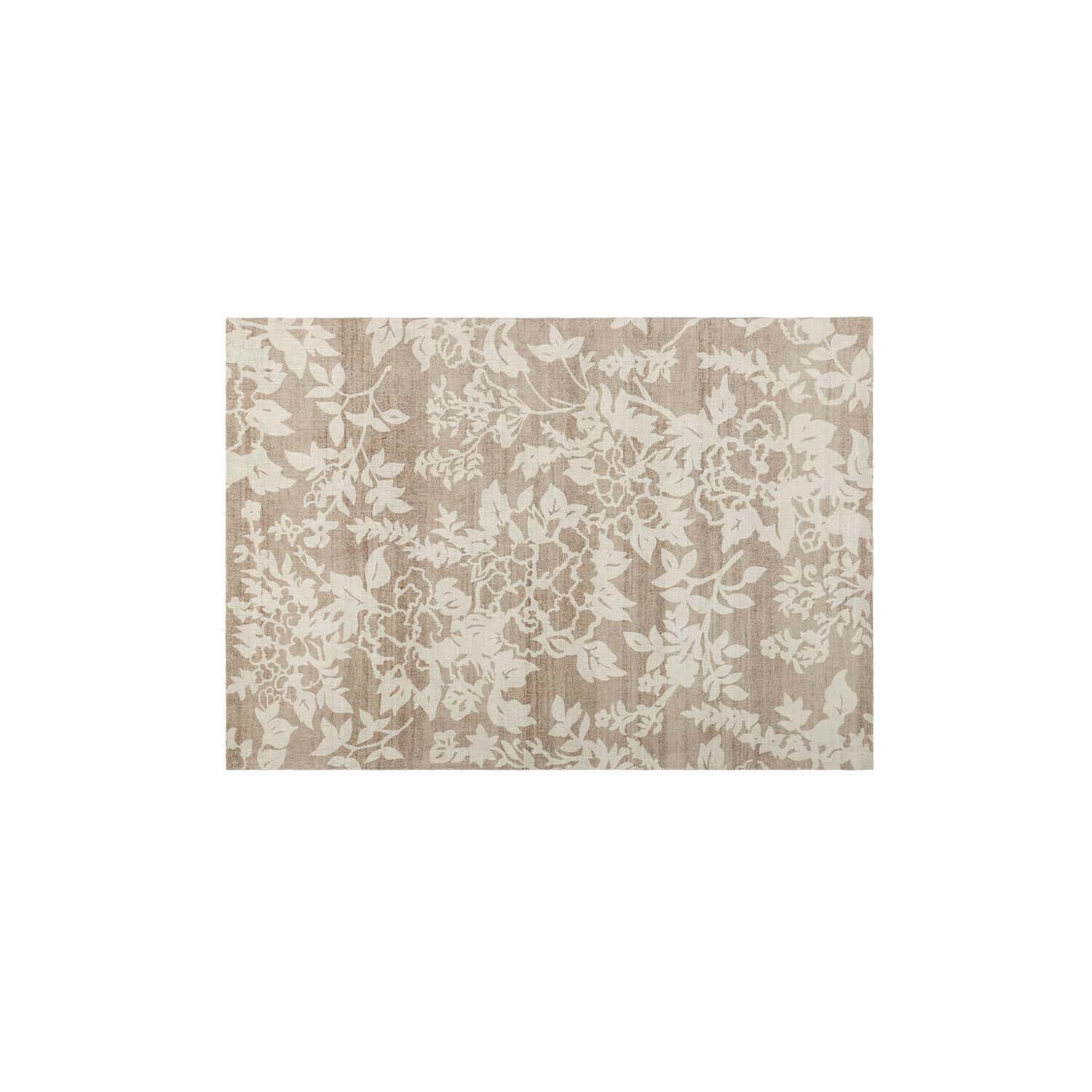 Vloerkleed Casamira Beige vloerkleed met licht bloemmotief, zacht materiaal, interieurdecoratie