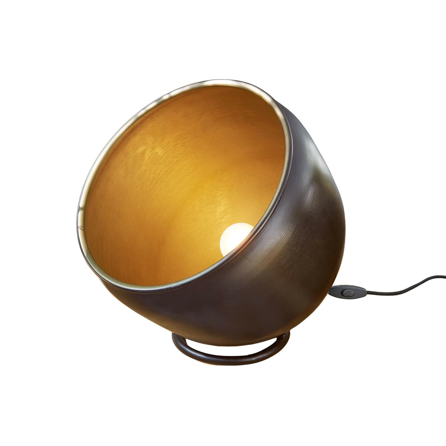 Vloerlamp Moorford Metalen tafellamp met donkere buitenkant en gouden binnenkant, moderne decoratieve verlichting