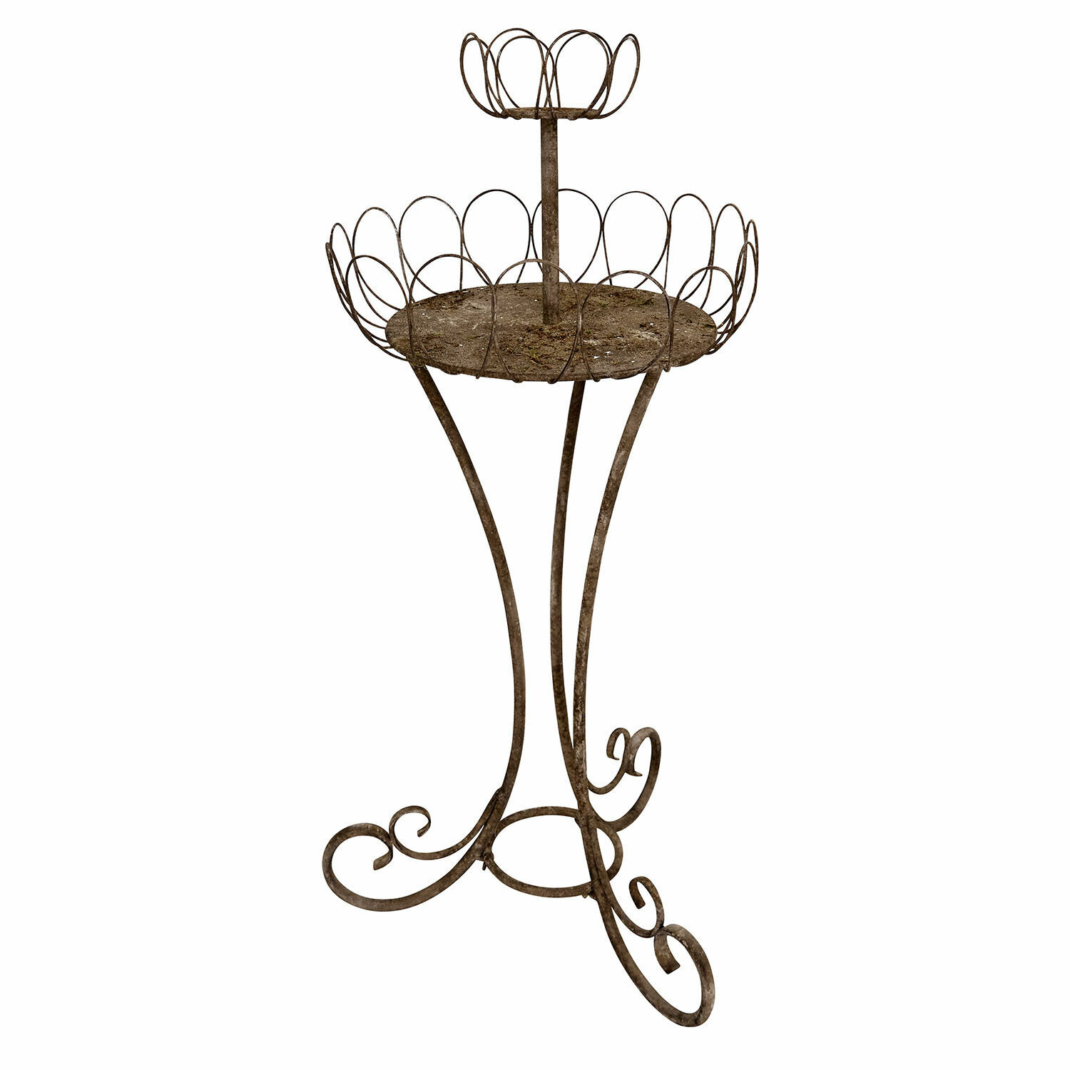 Support décoratif Mélissant Support à fleurs en métal brun avec deux niveaux décoratifs pour pots de fleurs
