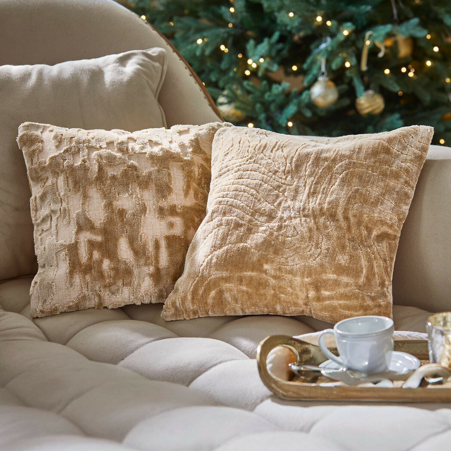 Lot de 2 housses de coussins Doranza