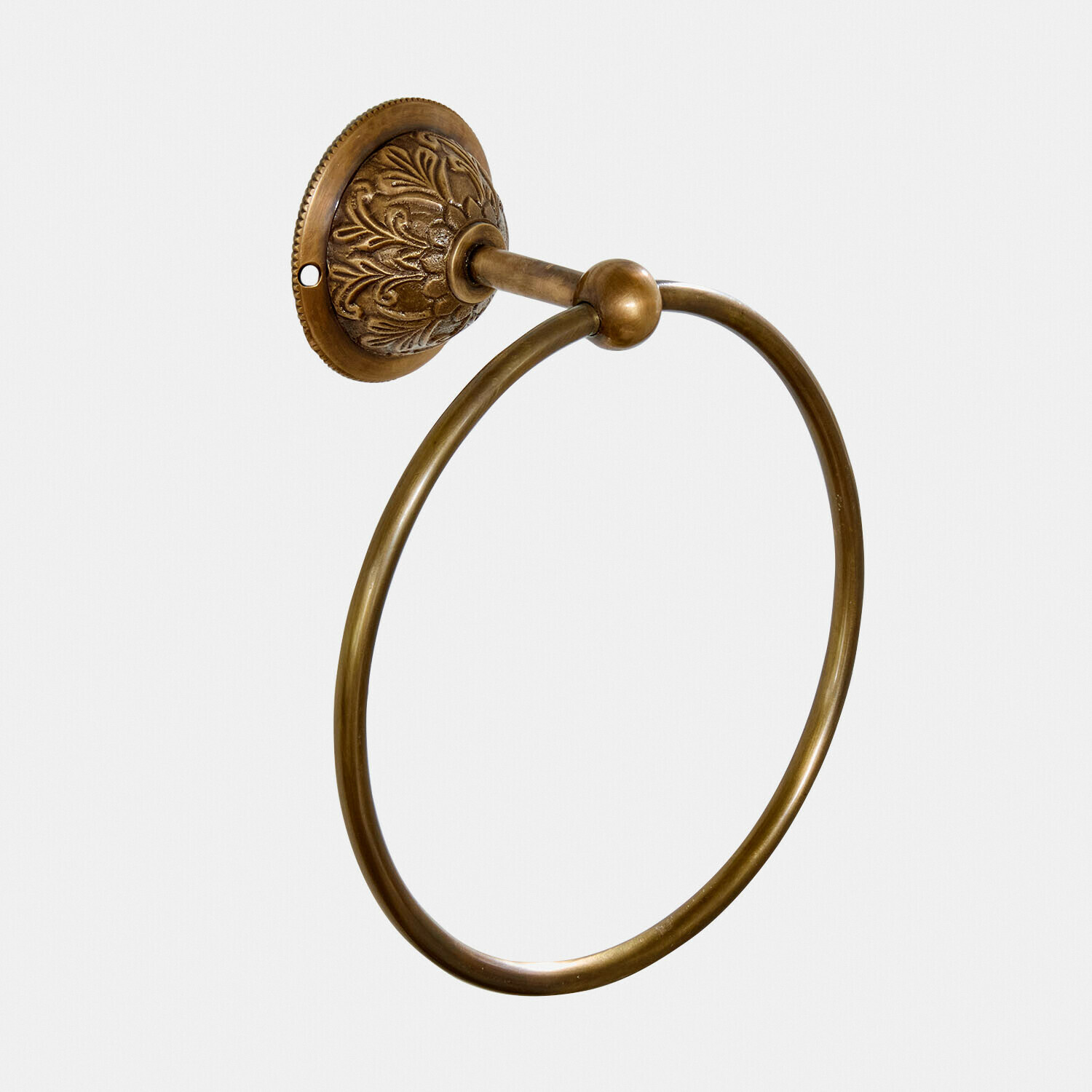 Anneau porte-serviette en laiton avec fixation décorative vintage pour salle de bain