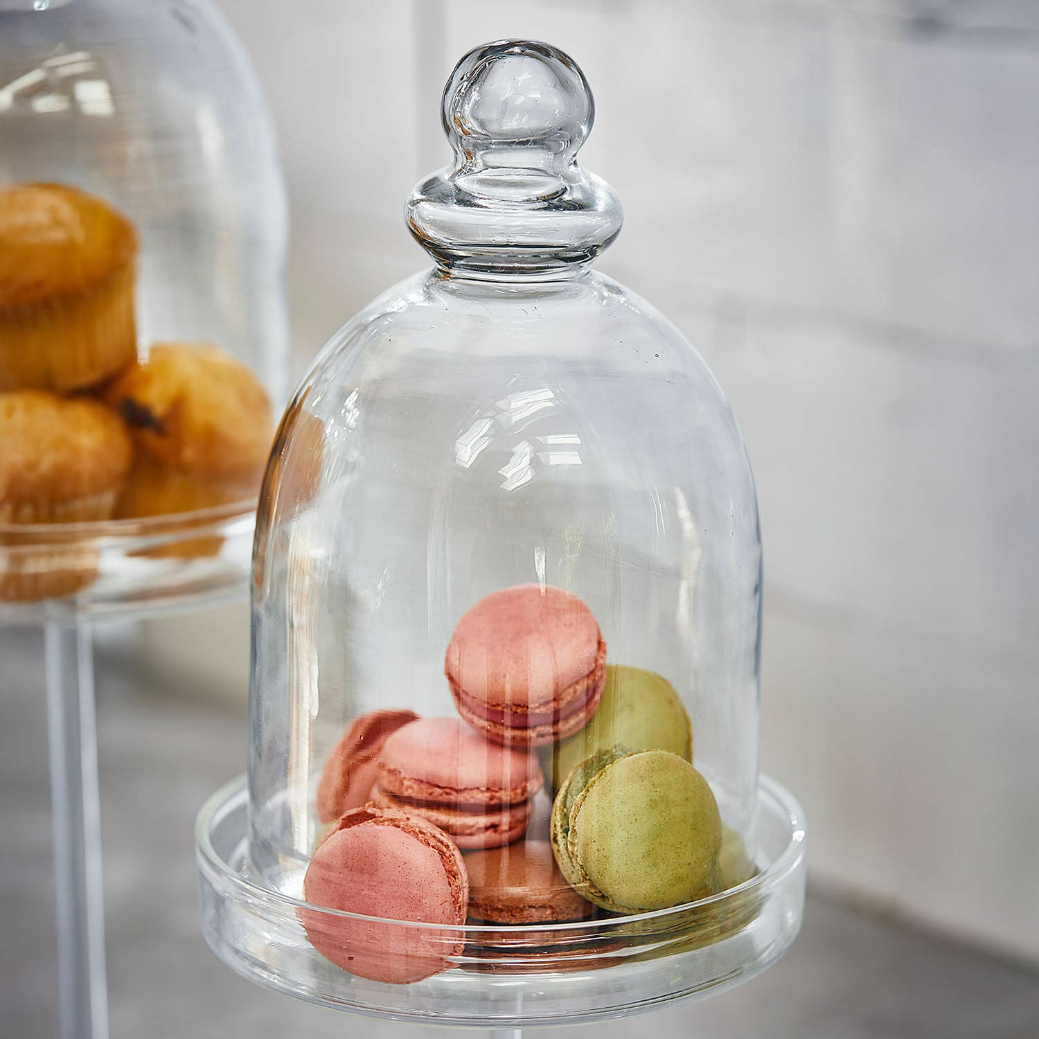Lot de 2 cloches en verre Hibous