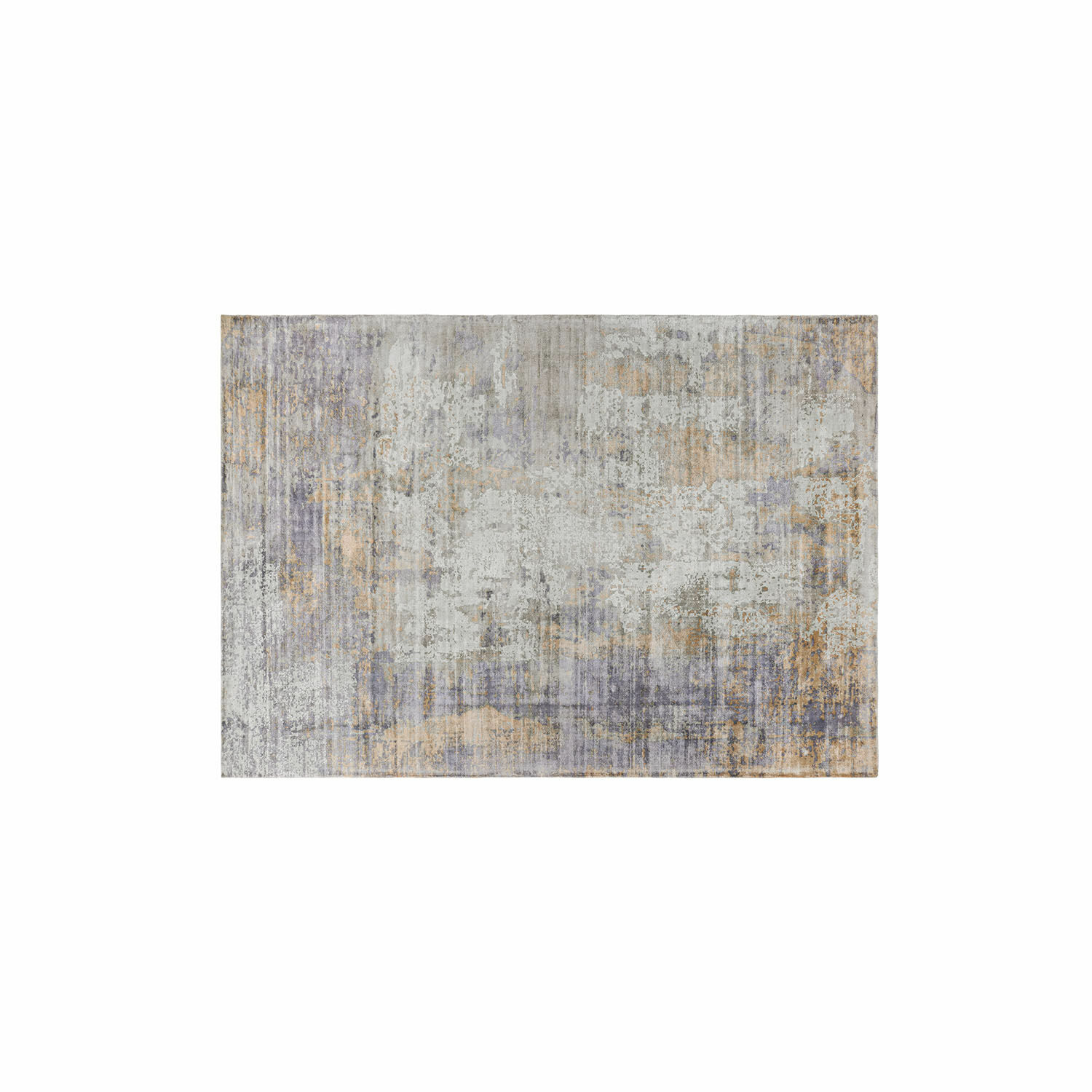 Vloerkleed Qalheera Decoratief vloerkleed in grijs-, beige- en paarstinten met abstract patroon, zachte stof