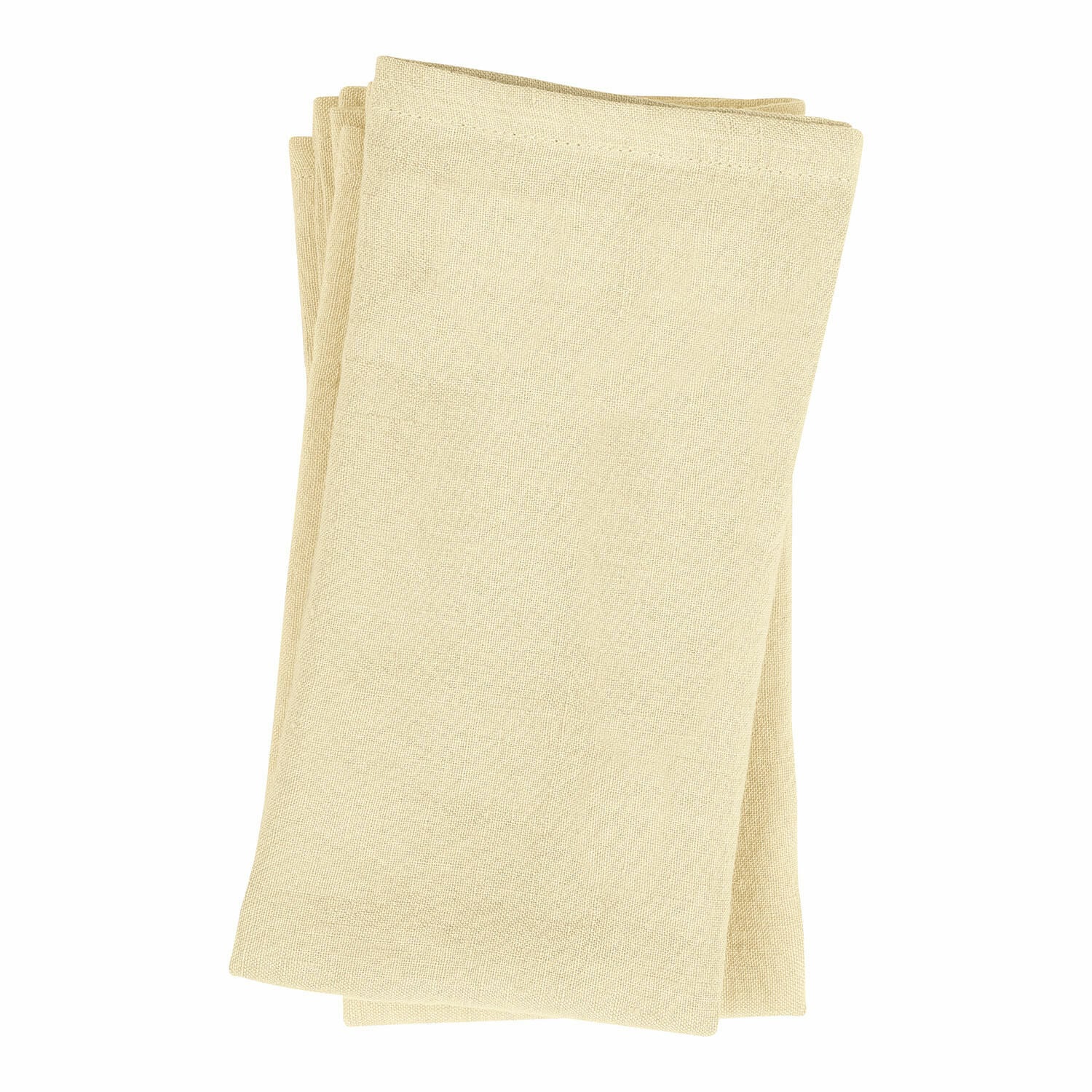 jaune Lot de 4 serviettes en lin jaune Ghis, tissu doux pour décoration de table