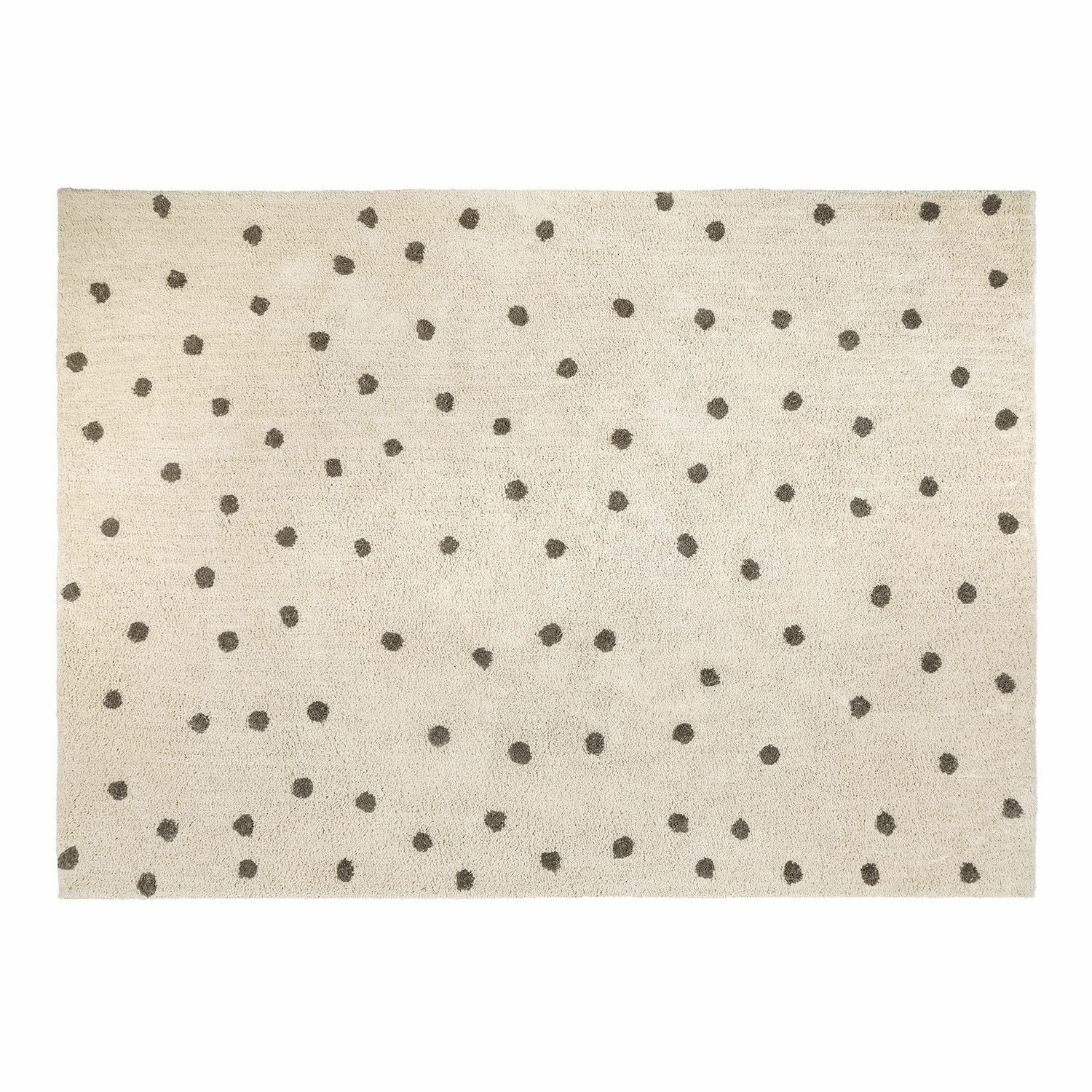 Tapis Thivalie Tapis beige en matière douce avec des pois foncés, design moderne pour salon