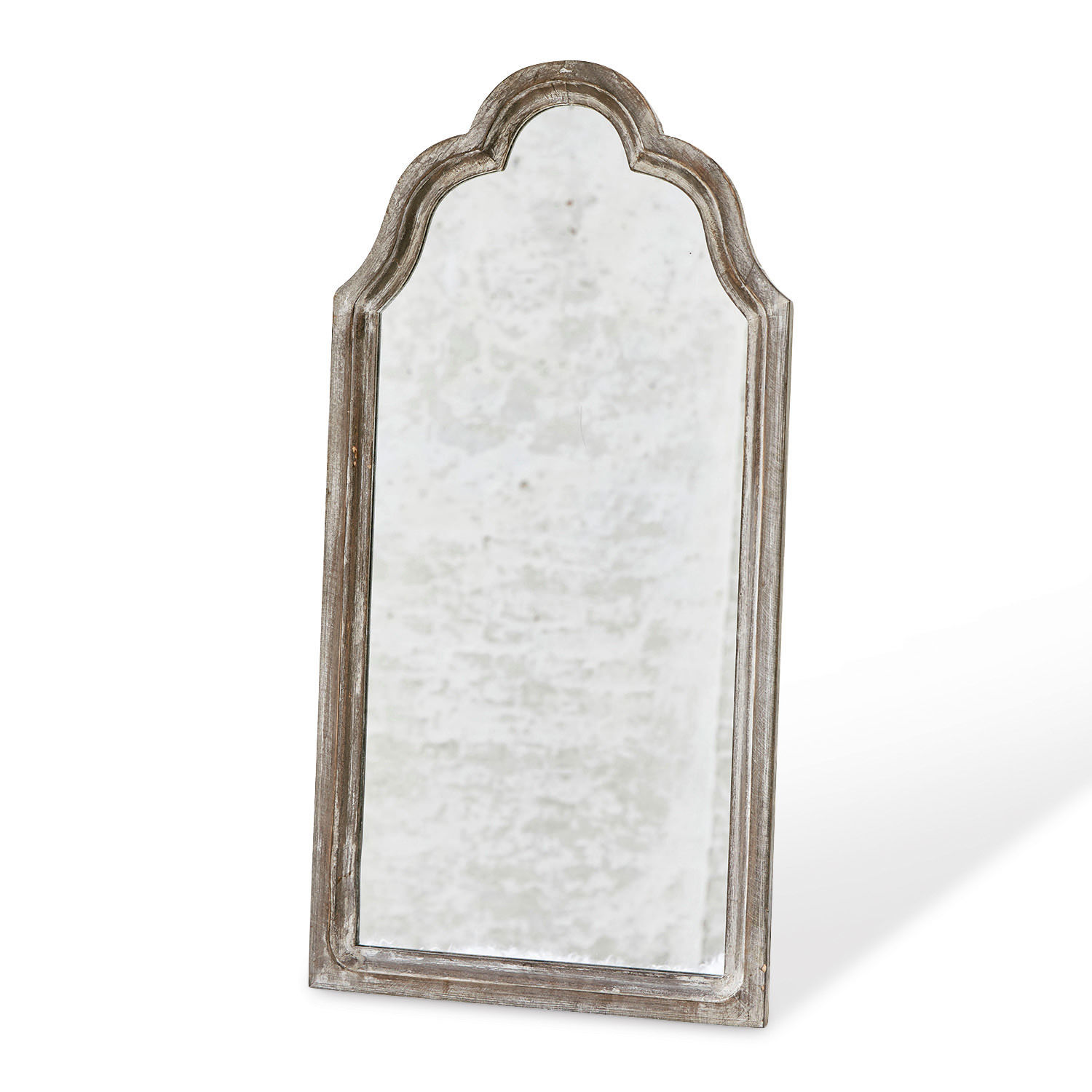 Spiegel Libasse Spiegel met grijze, verouderde houten lijst, vintage decoratie voor interieur