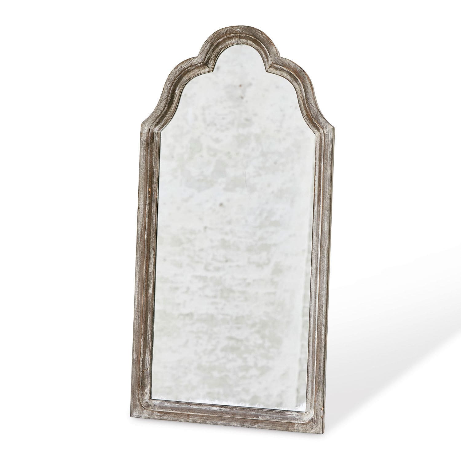 Spiegel Libasse Spiegel met grijze, verouderde houten lijst, vintage decoratie voor interieur