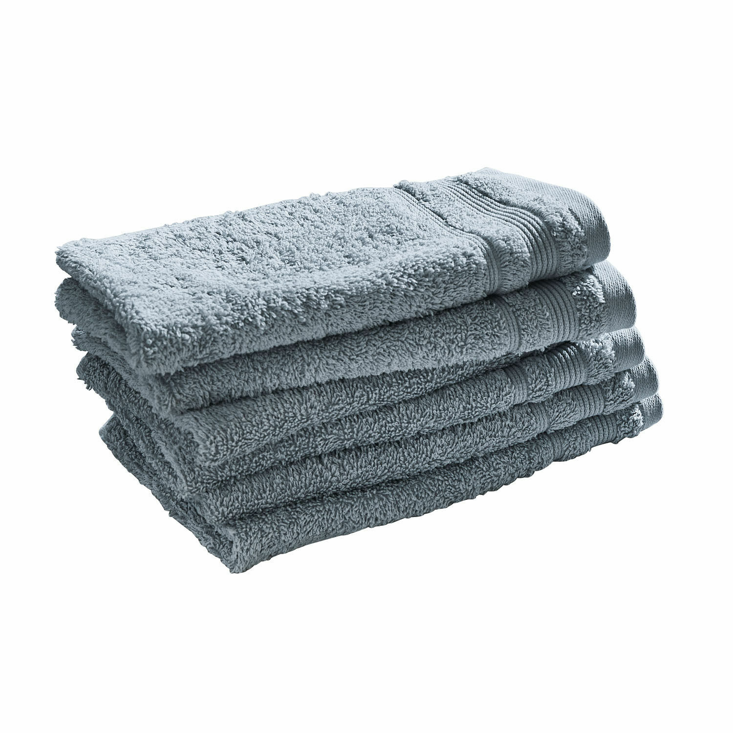 blauw Set van 6 blauwe gastendoeken van zachte katoen, perfect voor badkamer en gasten